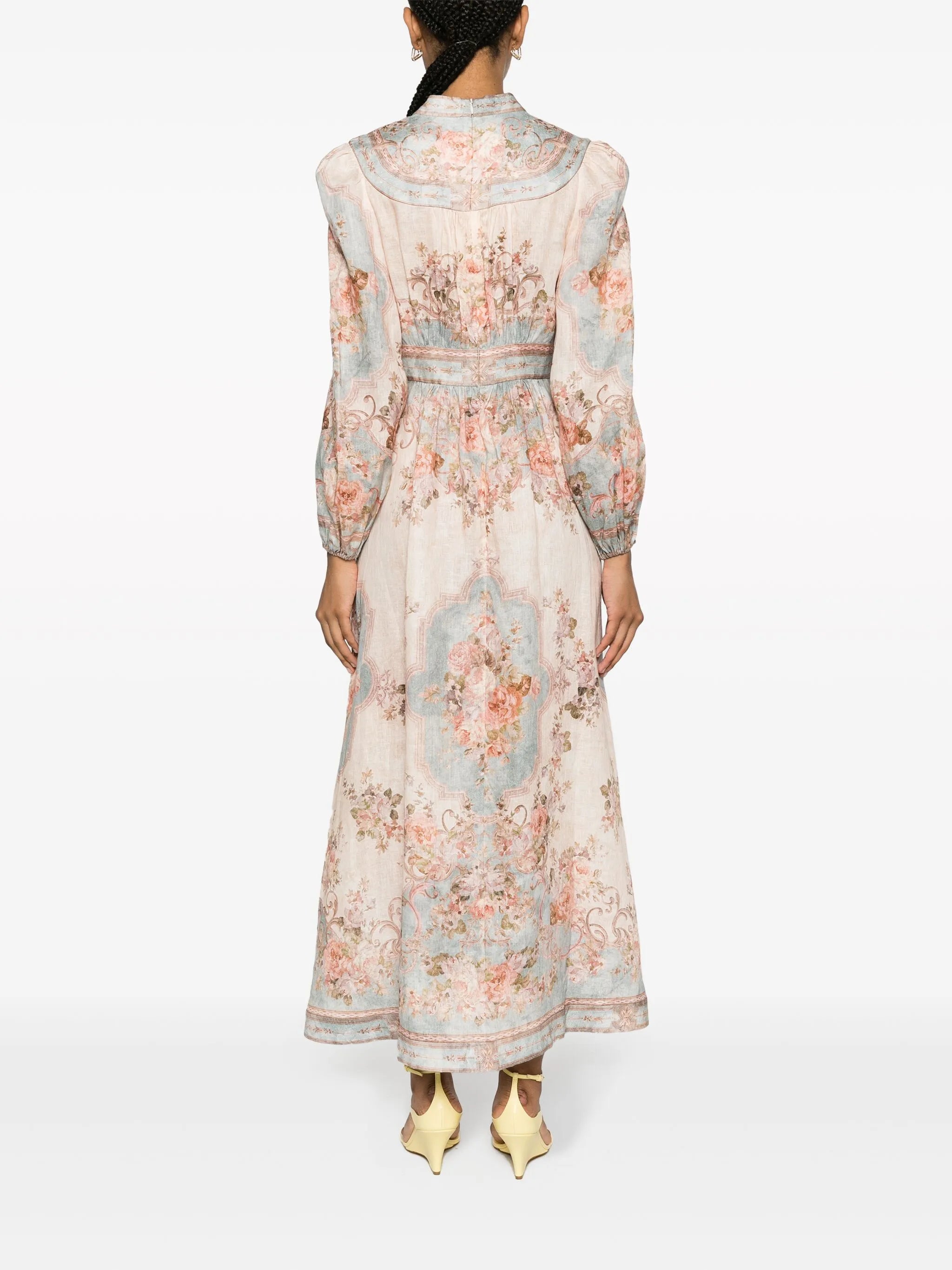 August floral-print midi dress
