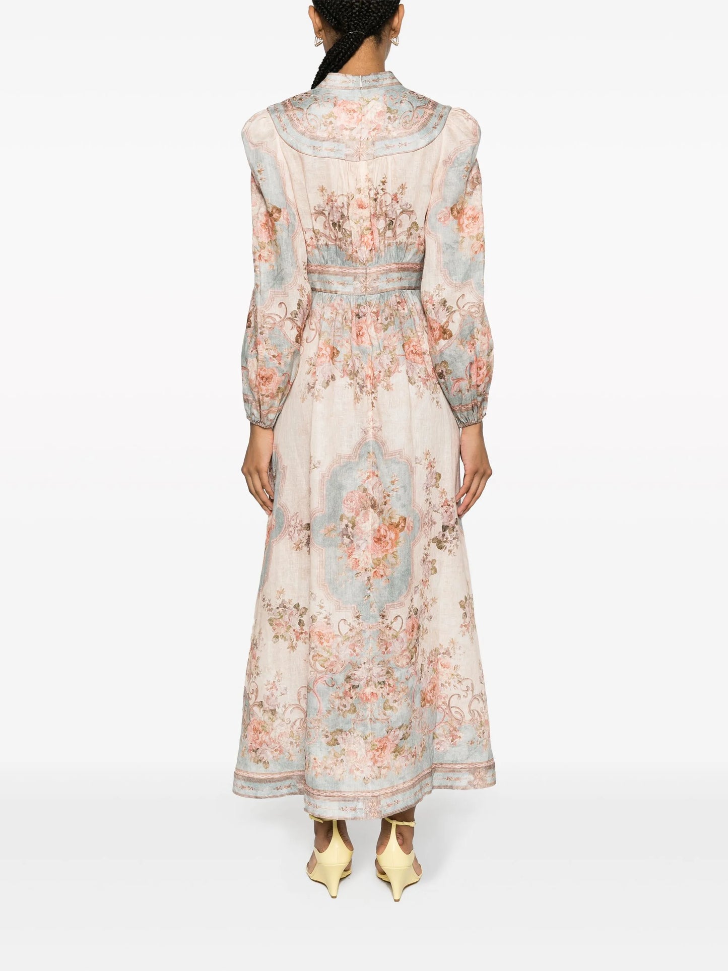 August floral-print midi dress