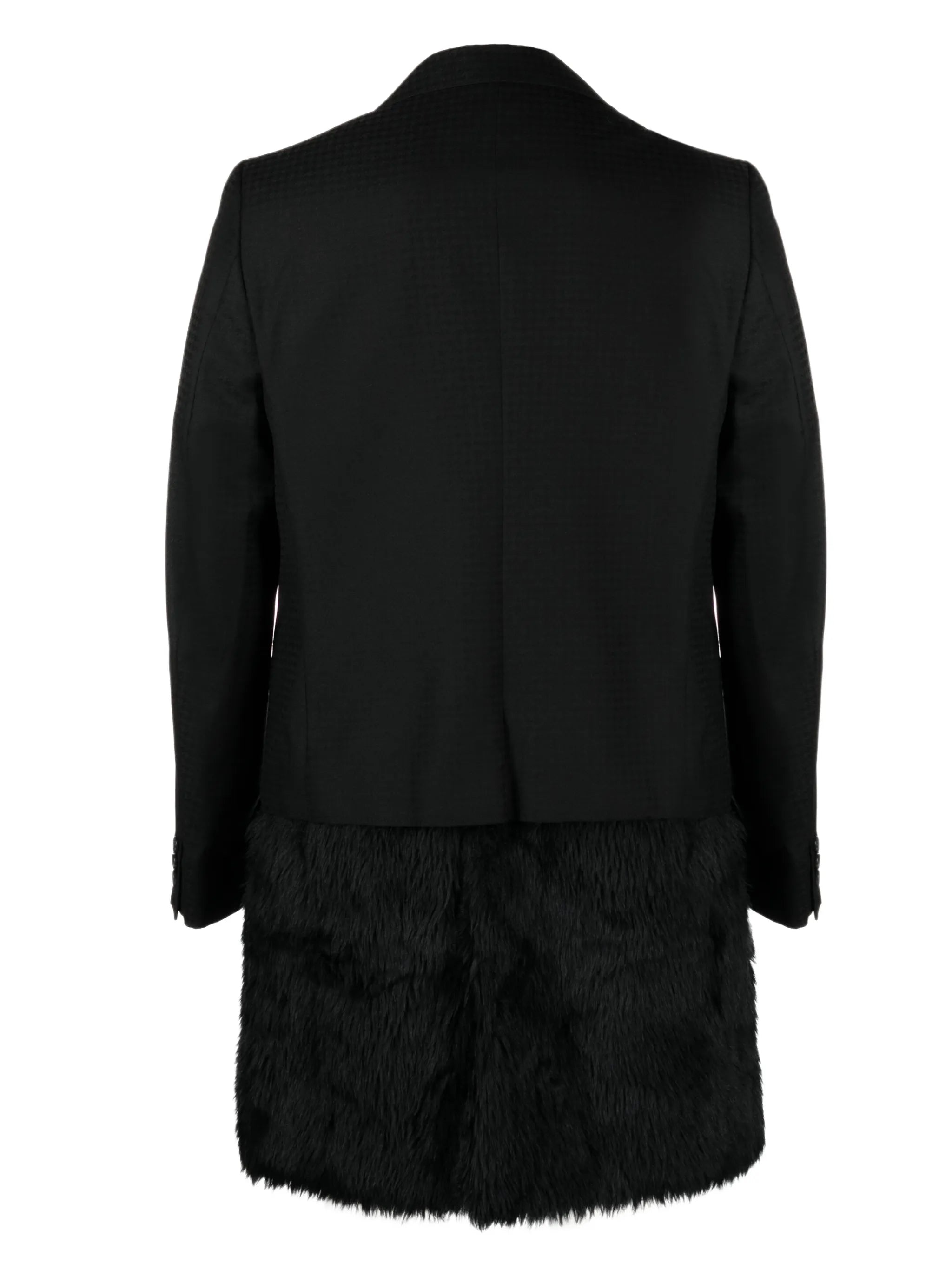 faux-fur trim single-breasted coat