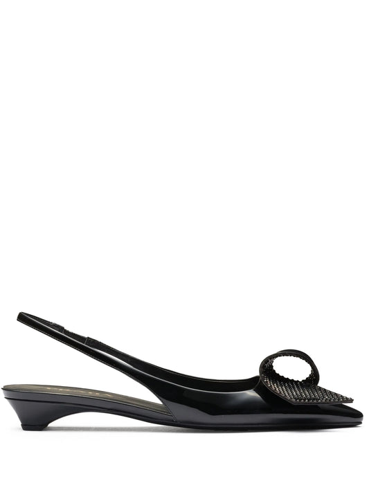 25mm appliqué-detail leather pumps