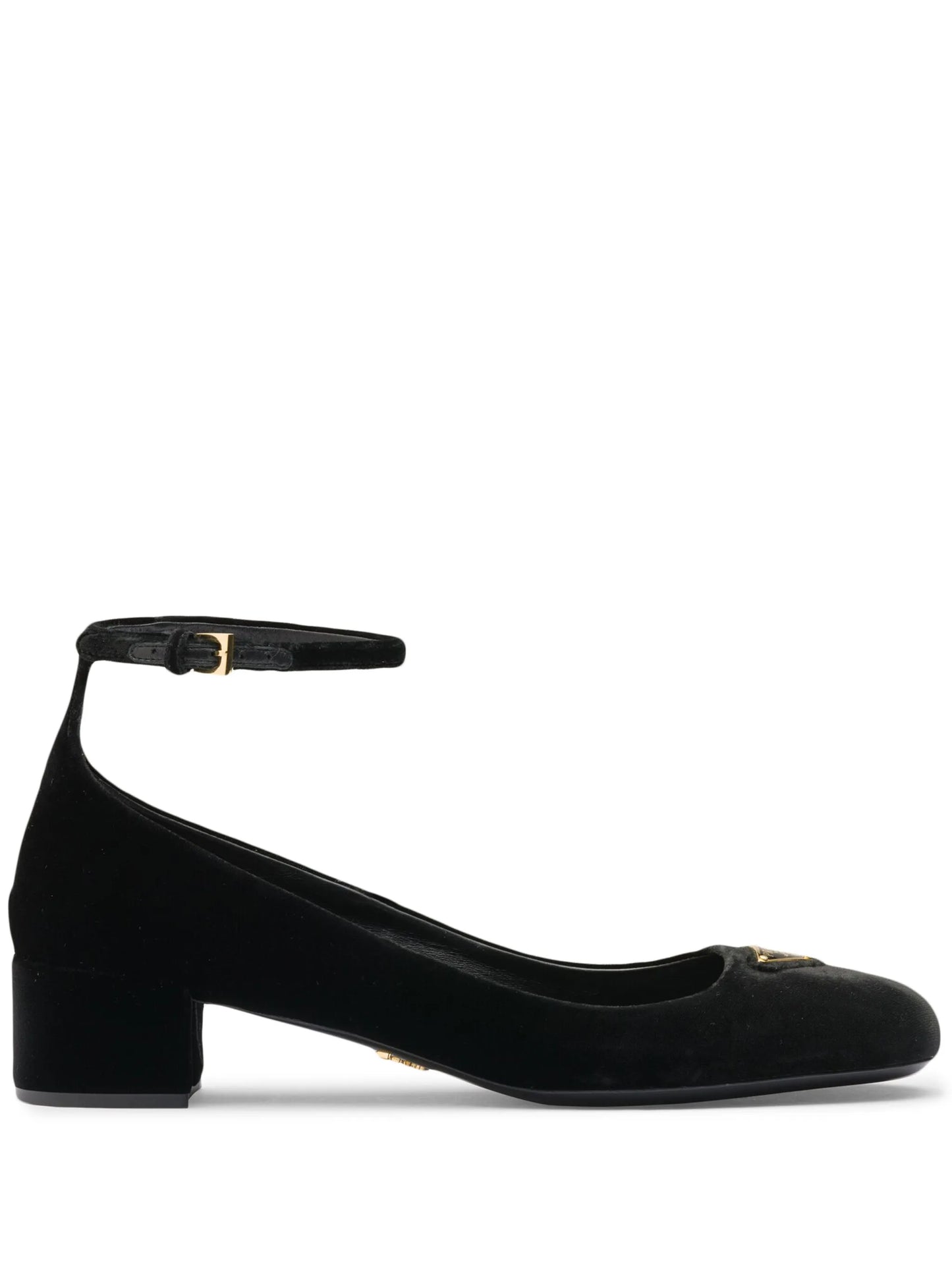 35mm triangle-logo velvet pumps