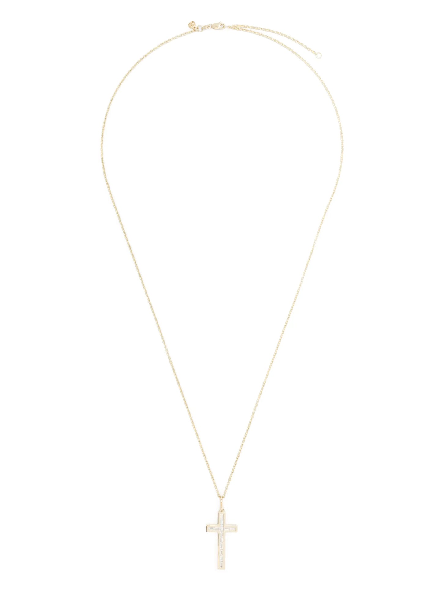 14kt yellow-gold diamond cross-pendant necklace