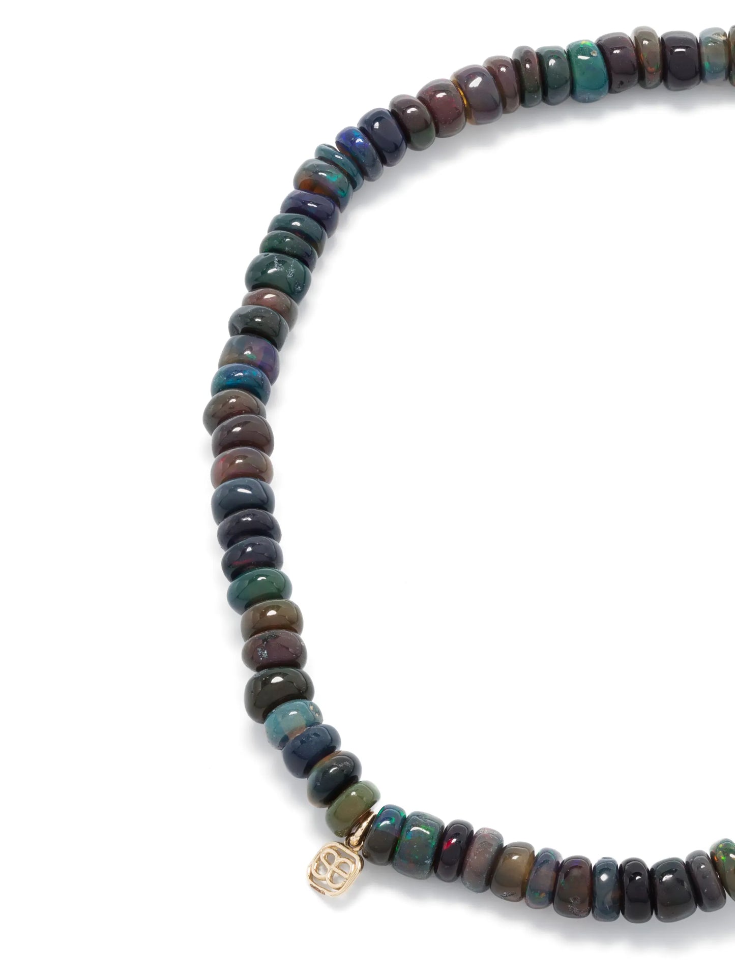 14kt yellow-gold opal and diamond beaded bracelet