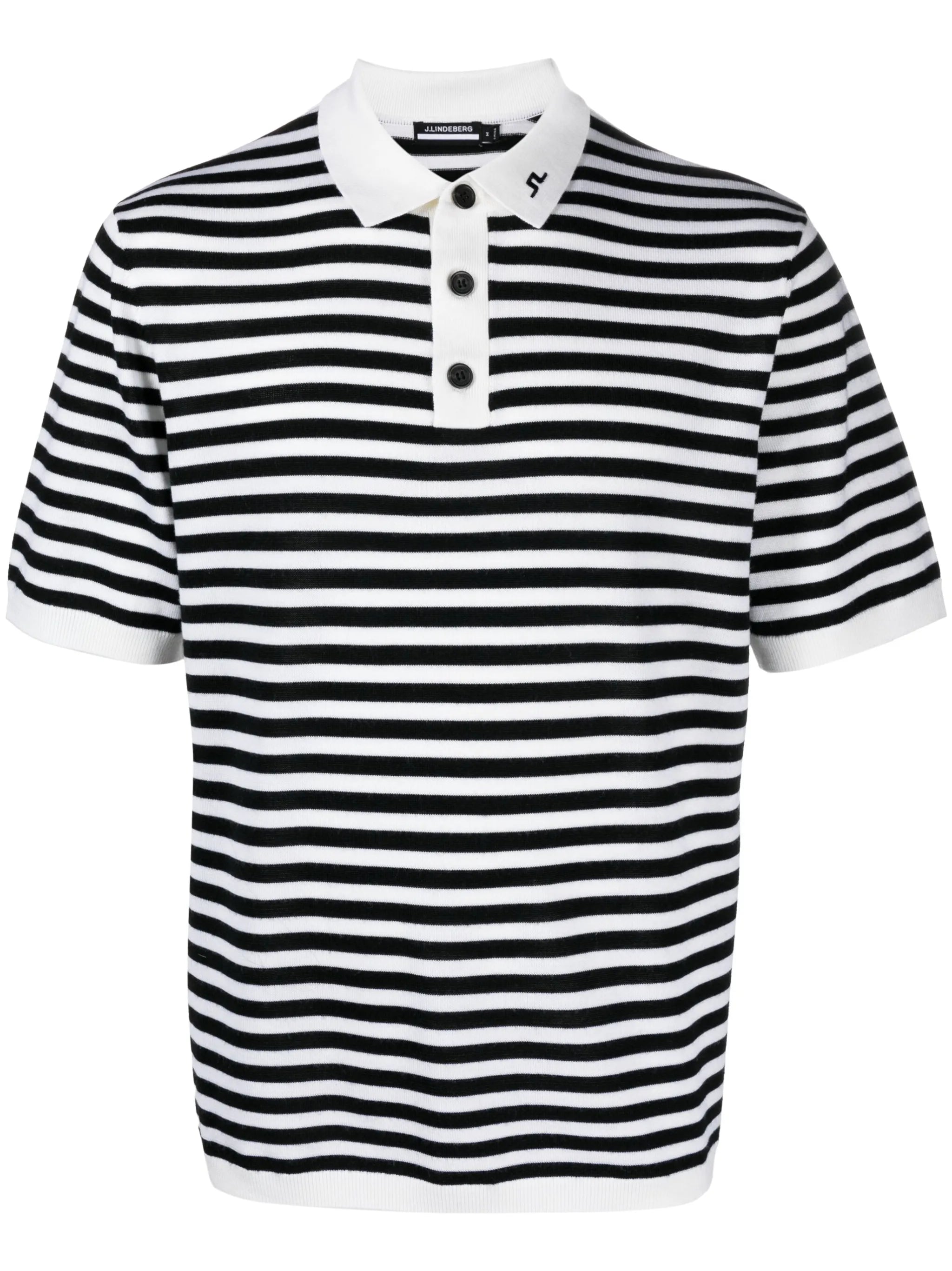 Darrel striped knitted polo shirt