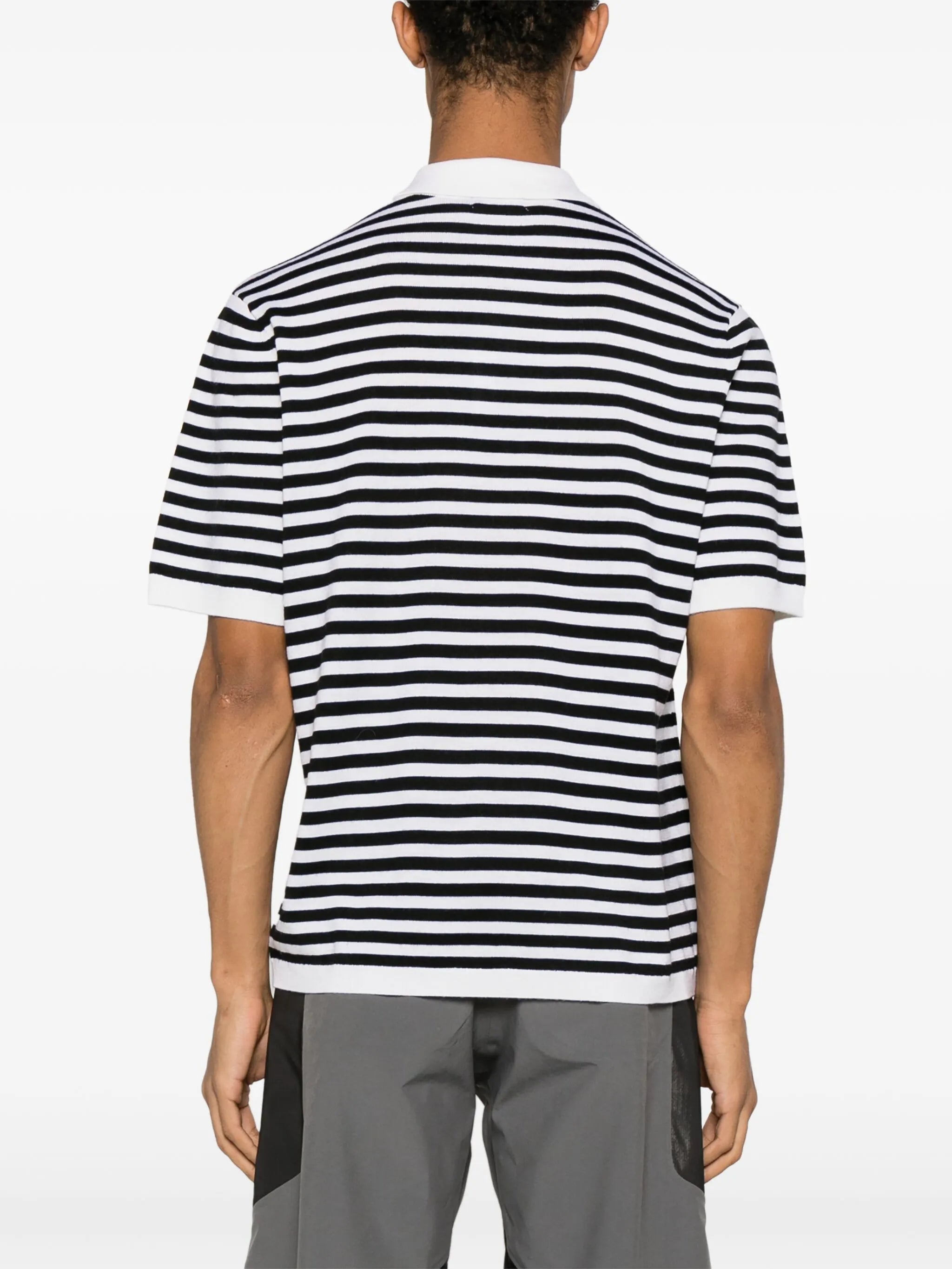 Darrel striped knitted polo shirt