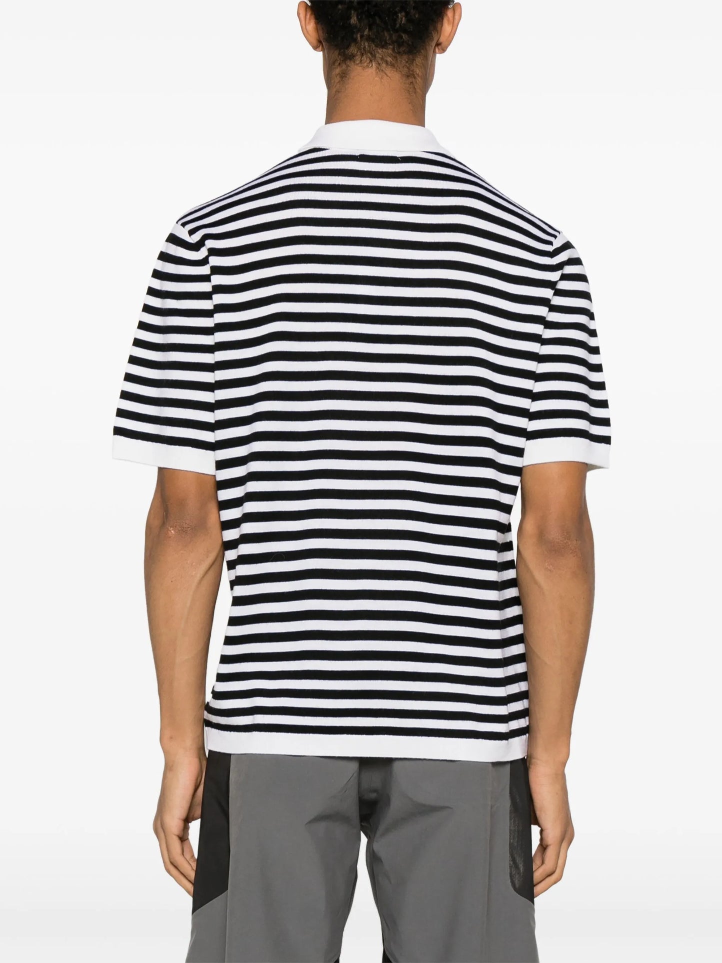 Darrel striped knitted polo shirt