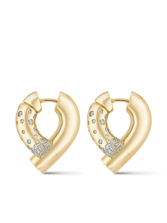 18kt yellow gold Oera diamond hoop earrings