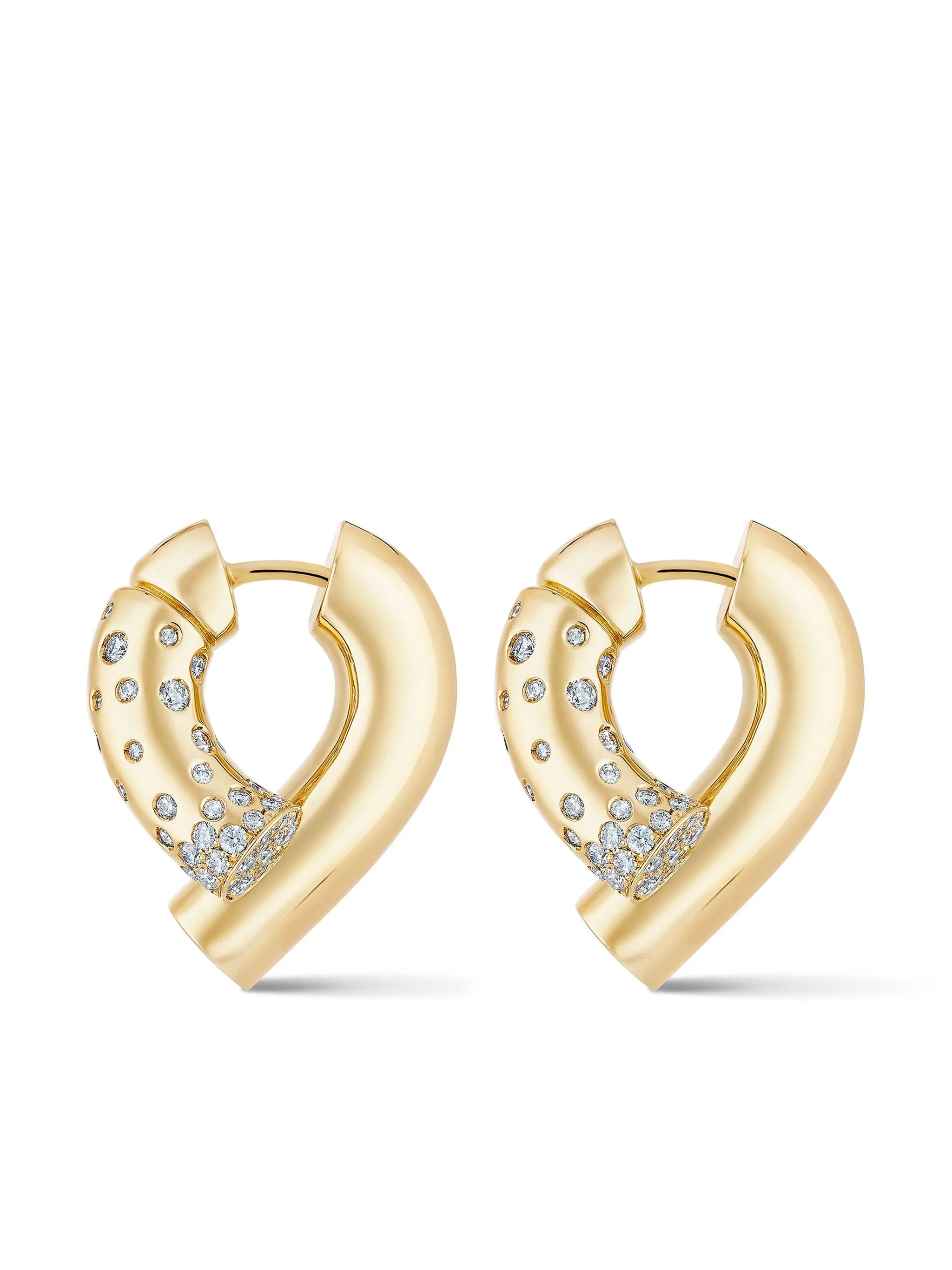 18kt yellow gold Oera diamond hoop earrings