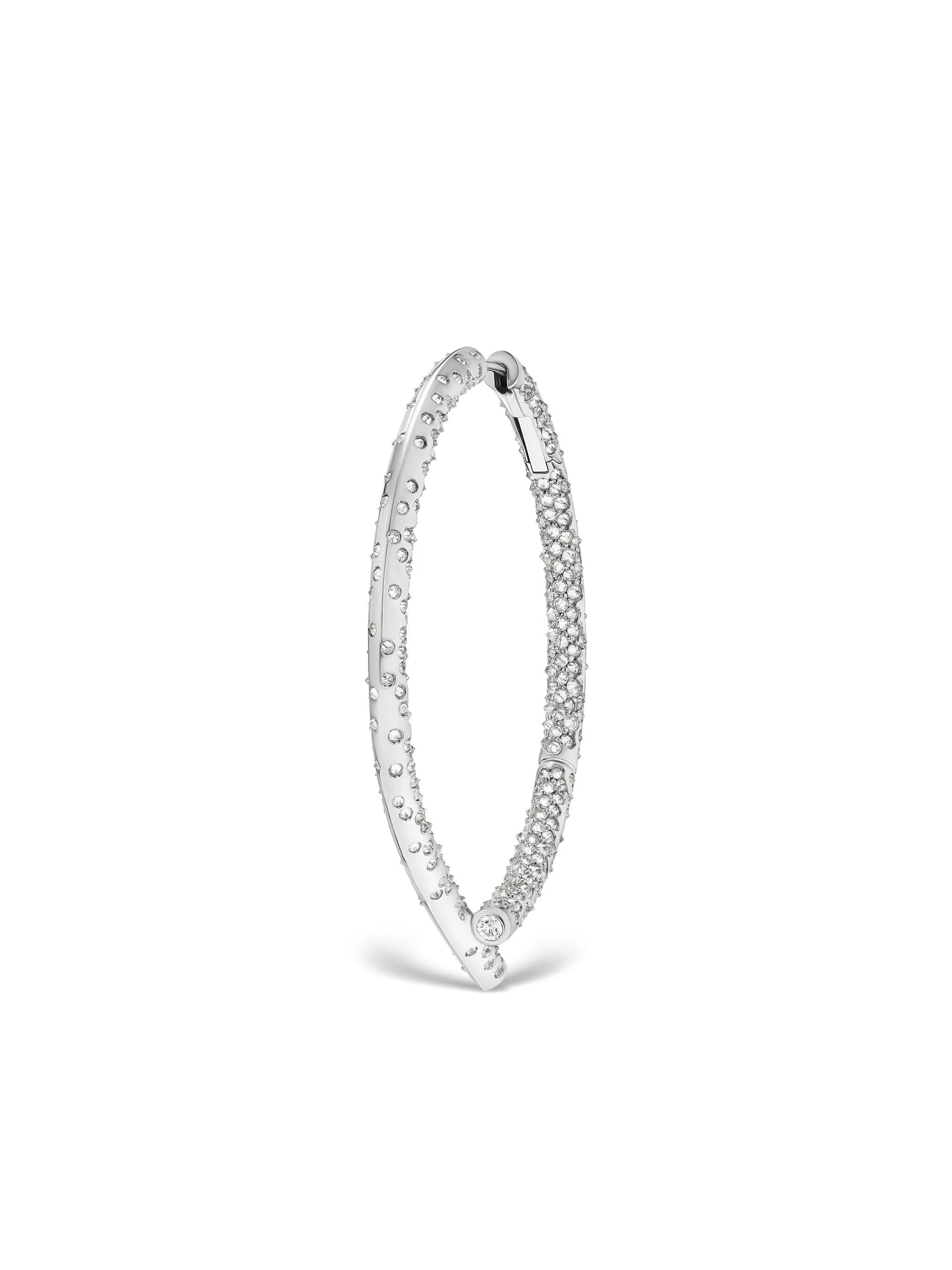 18kt white gold Oera Orb diamond hoop earrings
