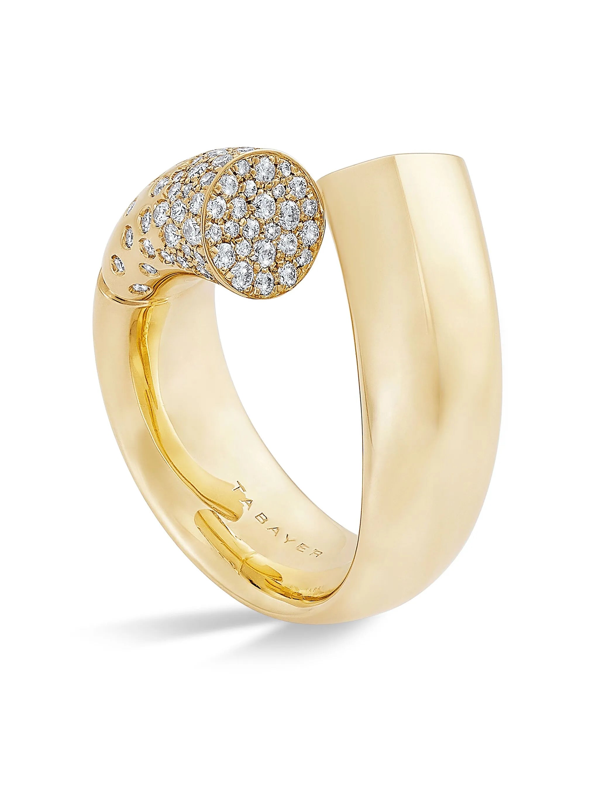 18kt yellow gold large Oera diamond ring