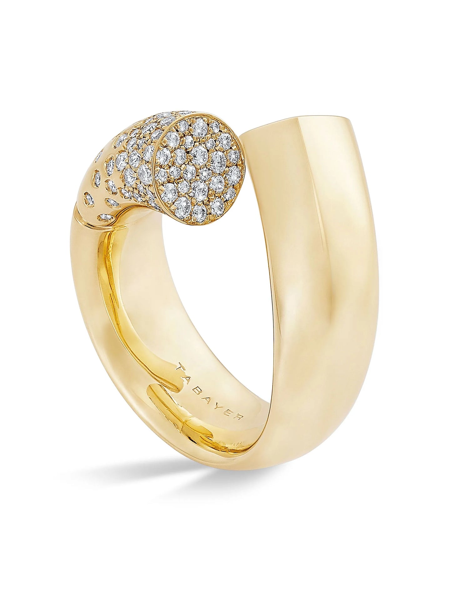 18kt yellow gold large Oera diamond ring