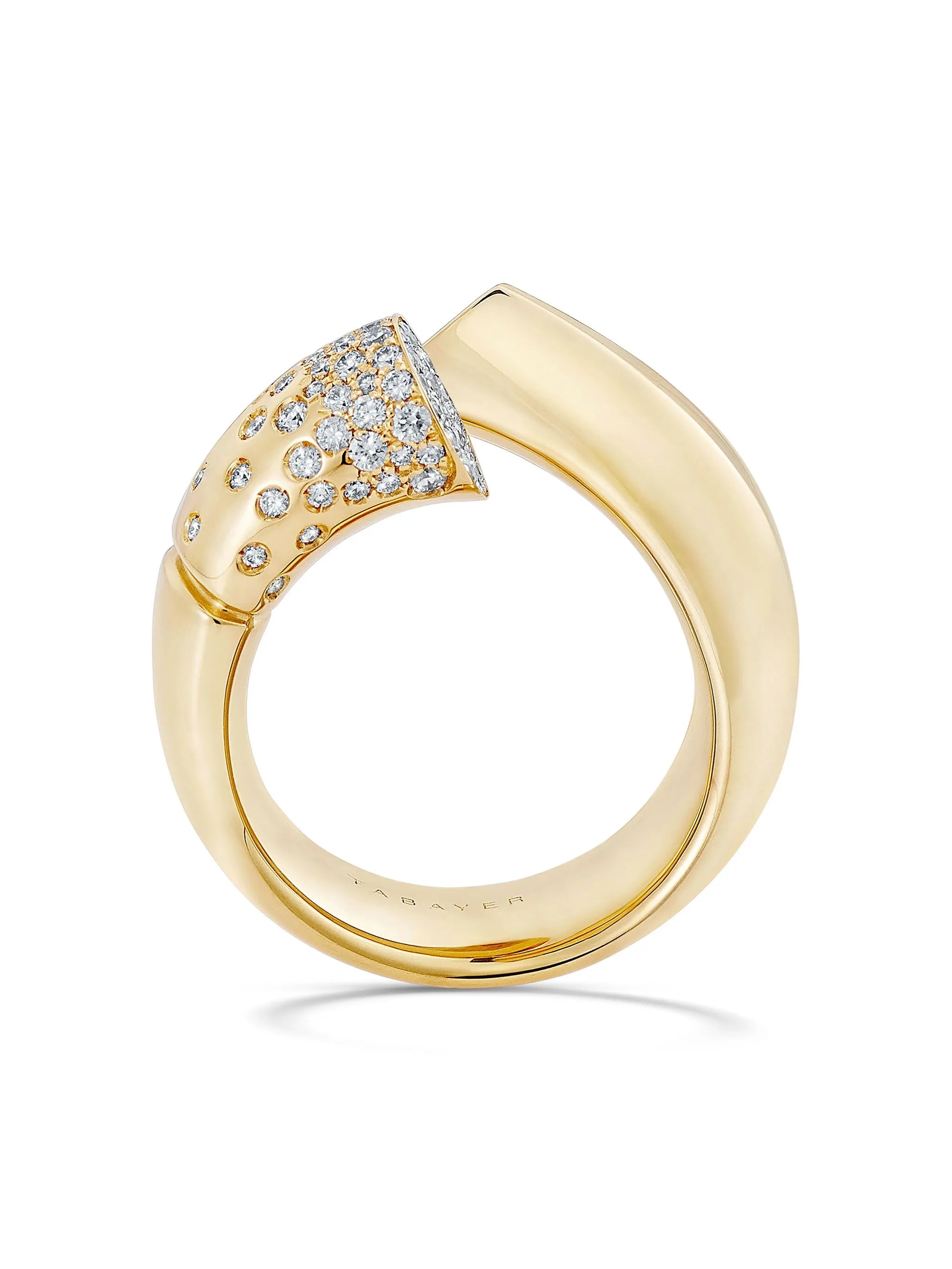18kt yellow gold large Oera diamond ring