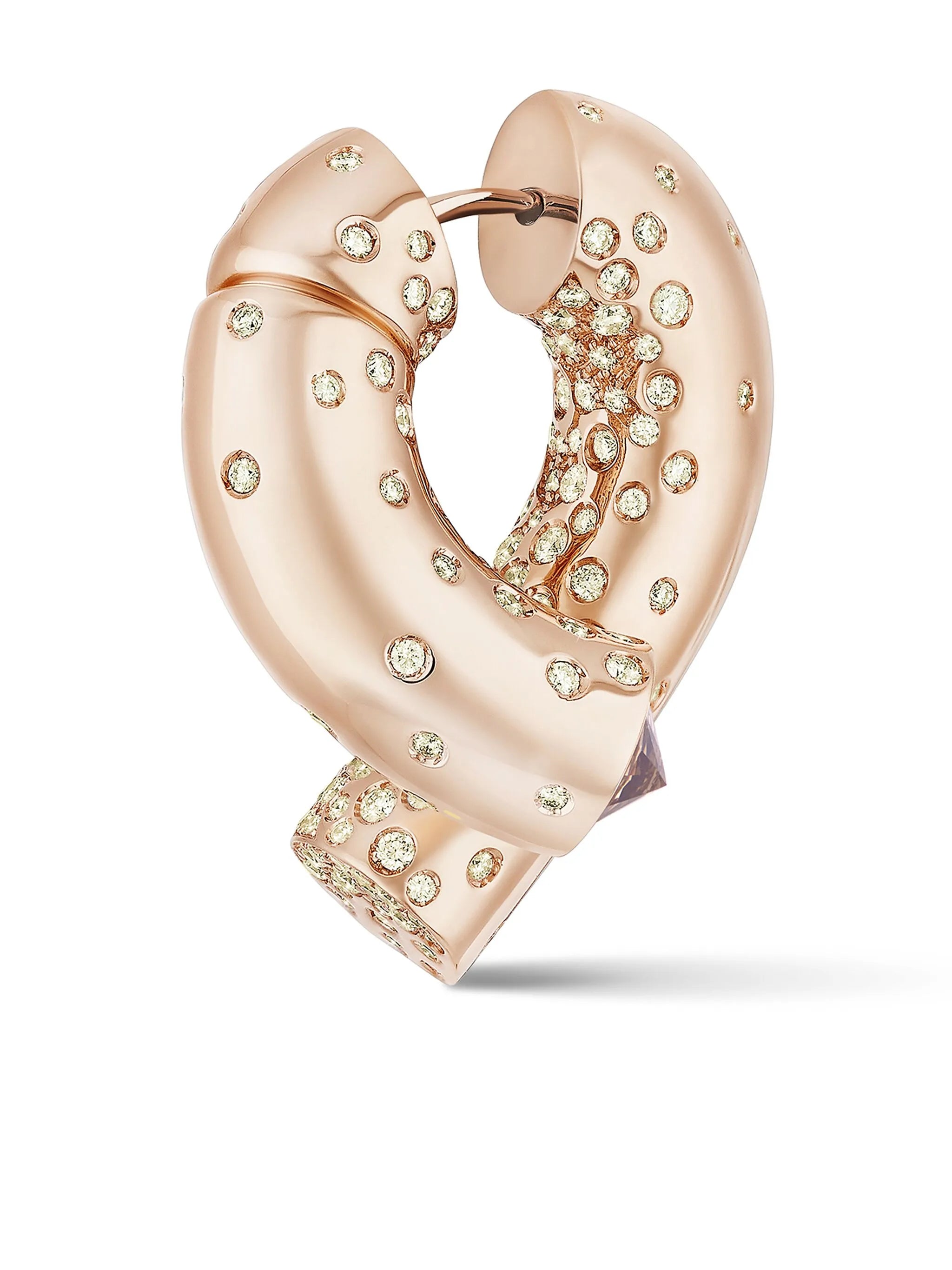 18kt rose gold large Oera diamond hoop earrings