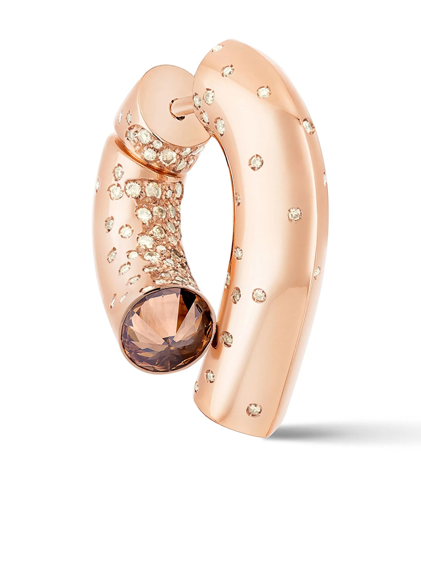 18kt rose gold large Oera diamond hoop earrings