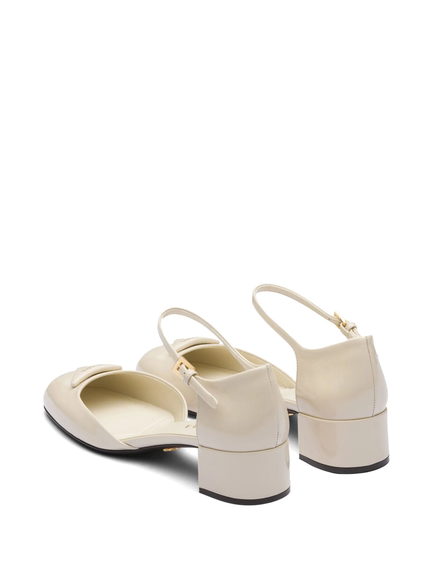 35mm triangle-logo patent-leather pumps