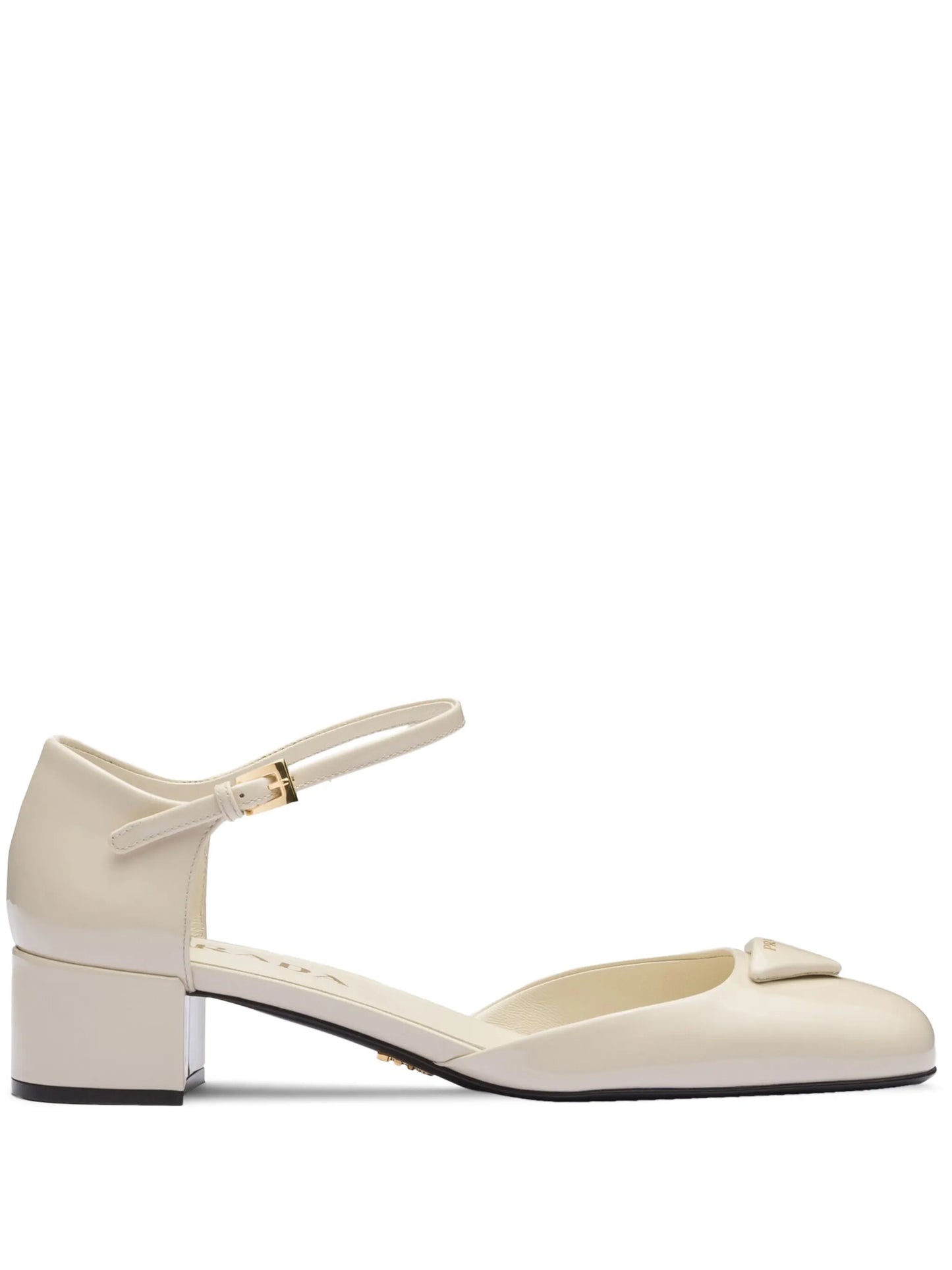 35mm triangle-logo patent-leather pumps