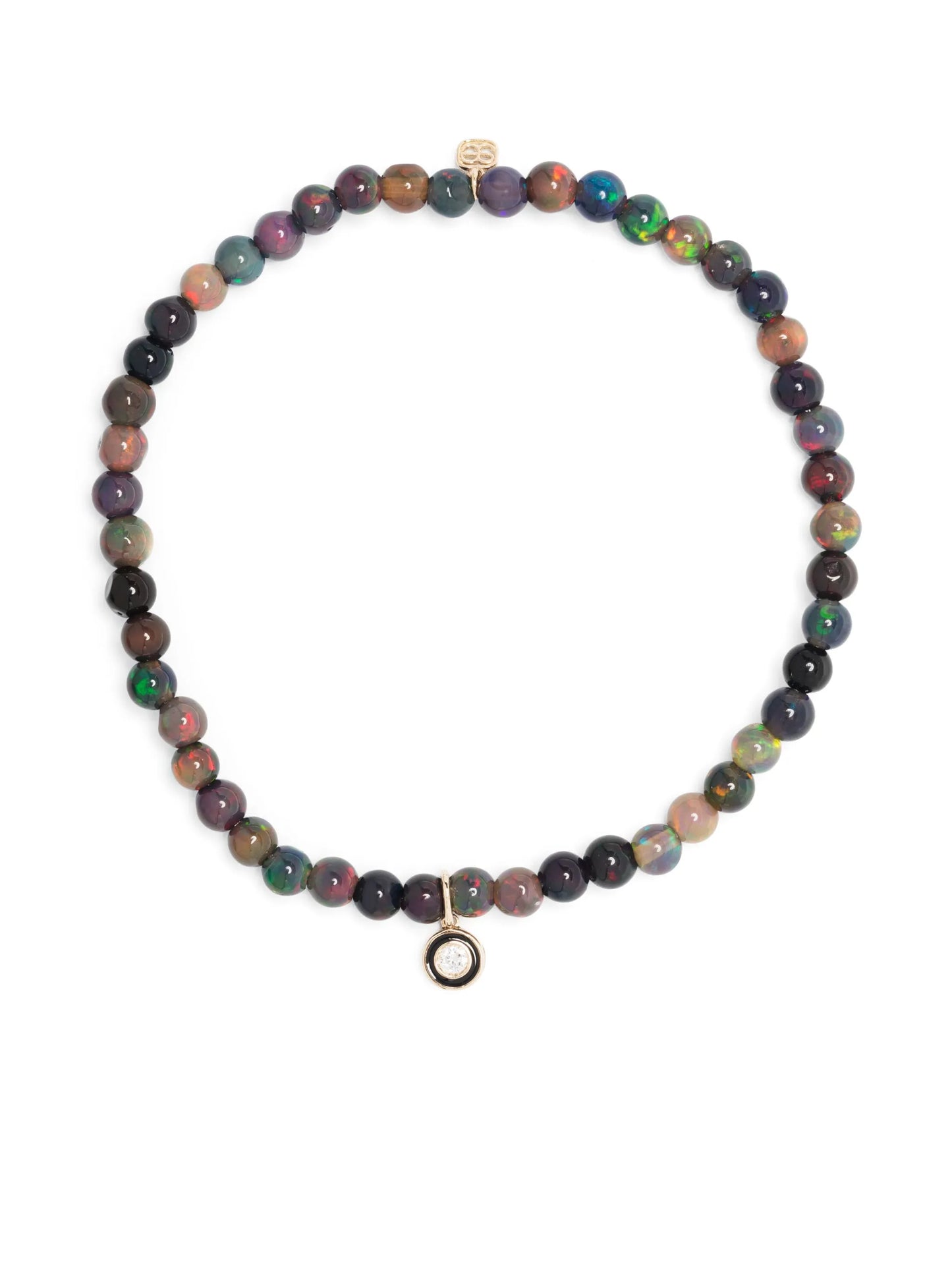14kt yellow-gold opal and diamond beaded bracelet