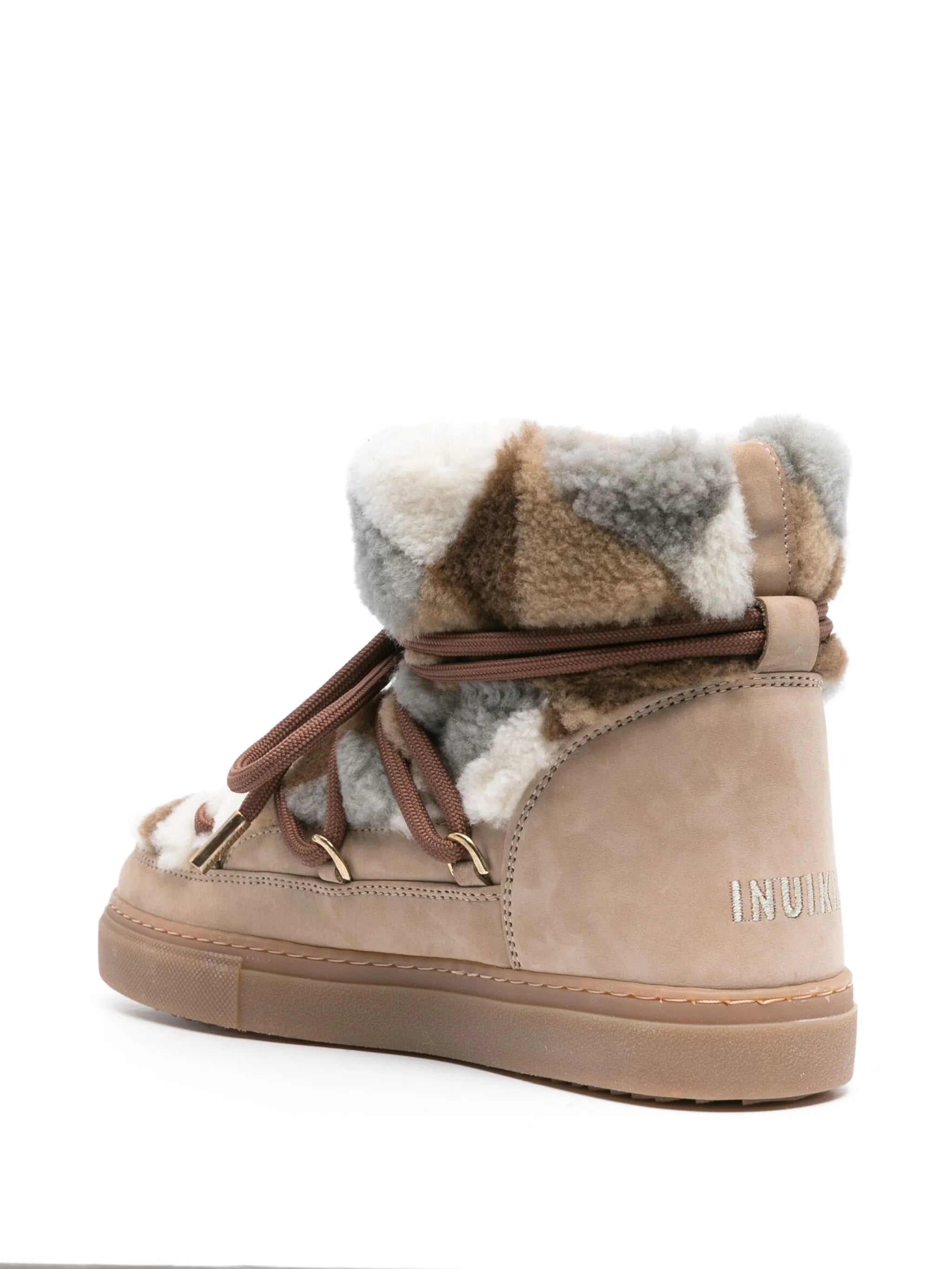 Classic patchwork lace-up boots