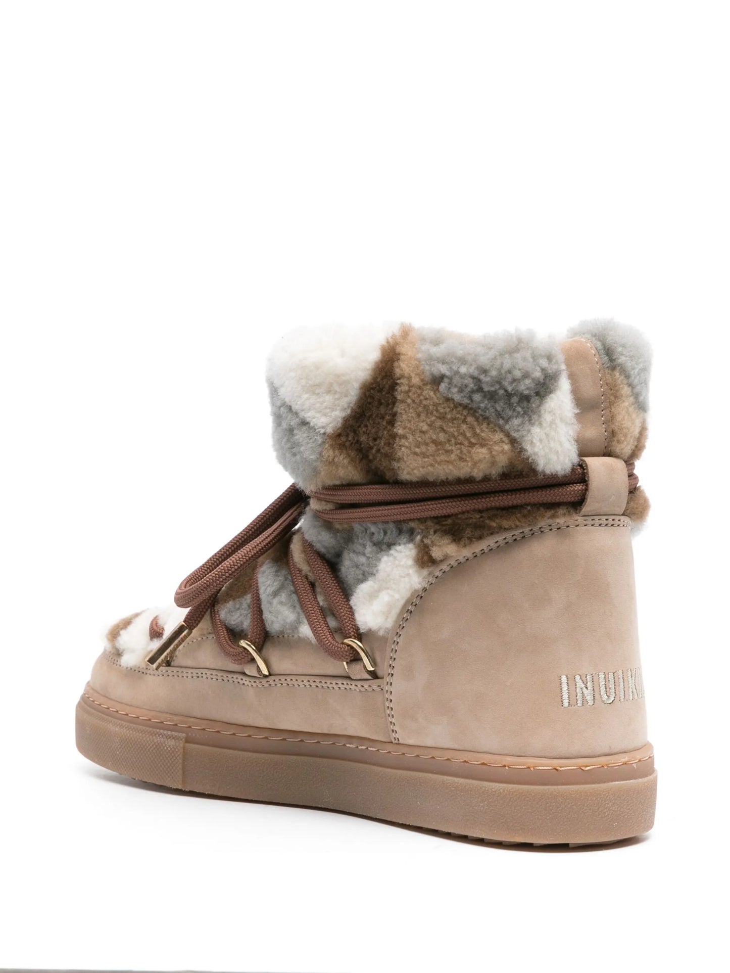Classic patchwork lace-up boots