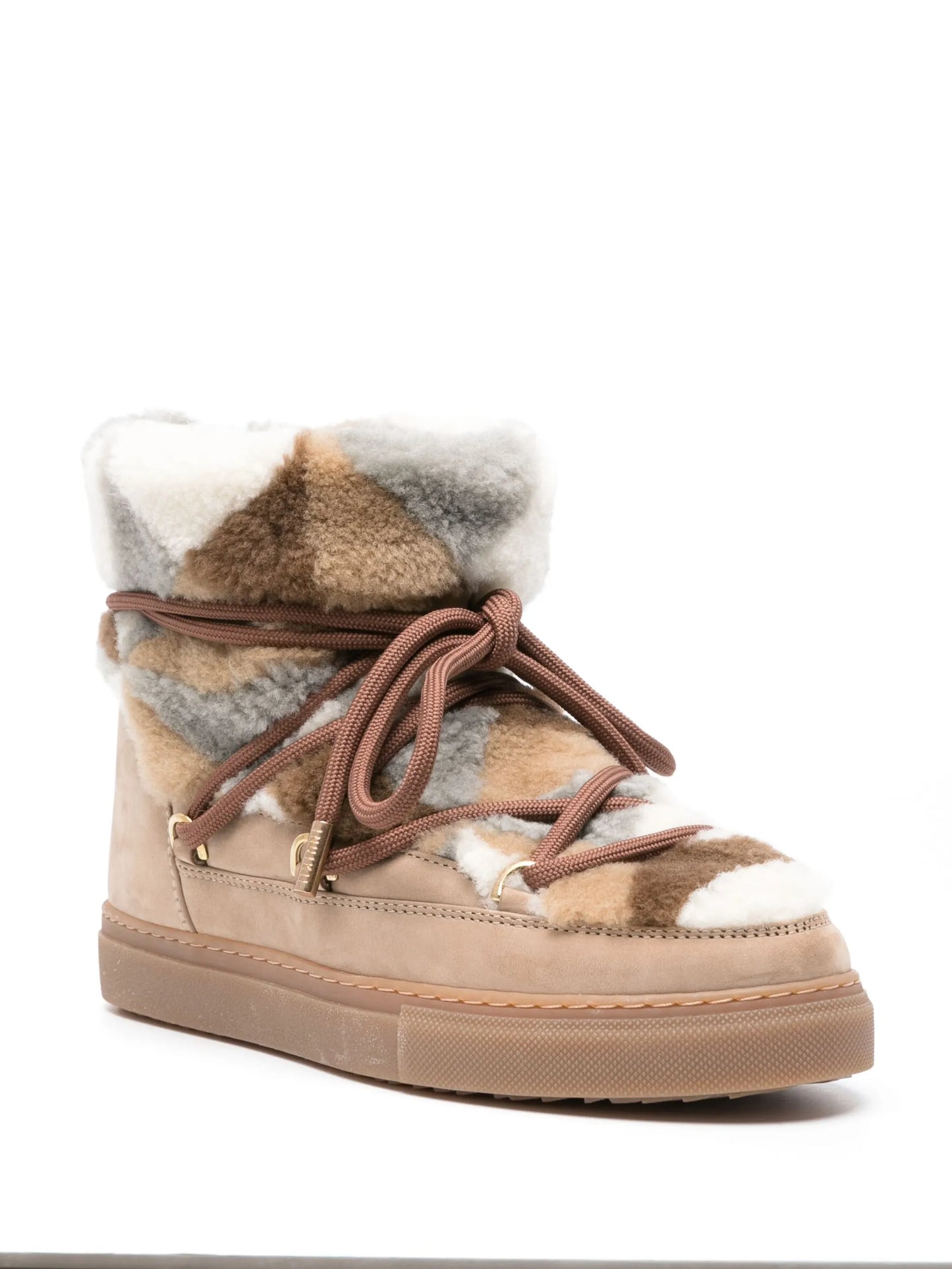 Classic patchwork lace-up boots