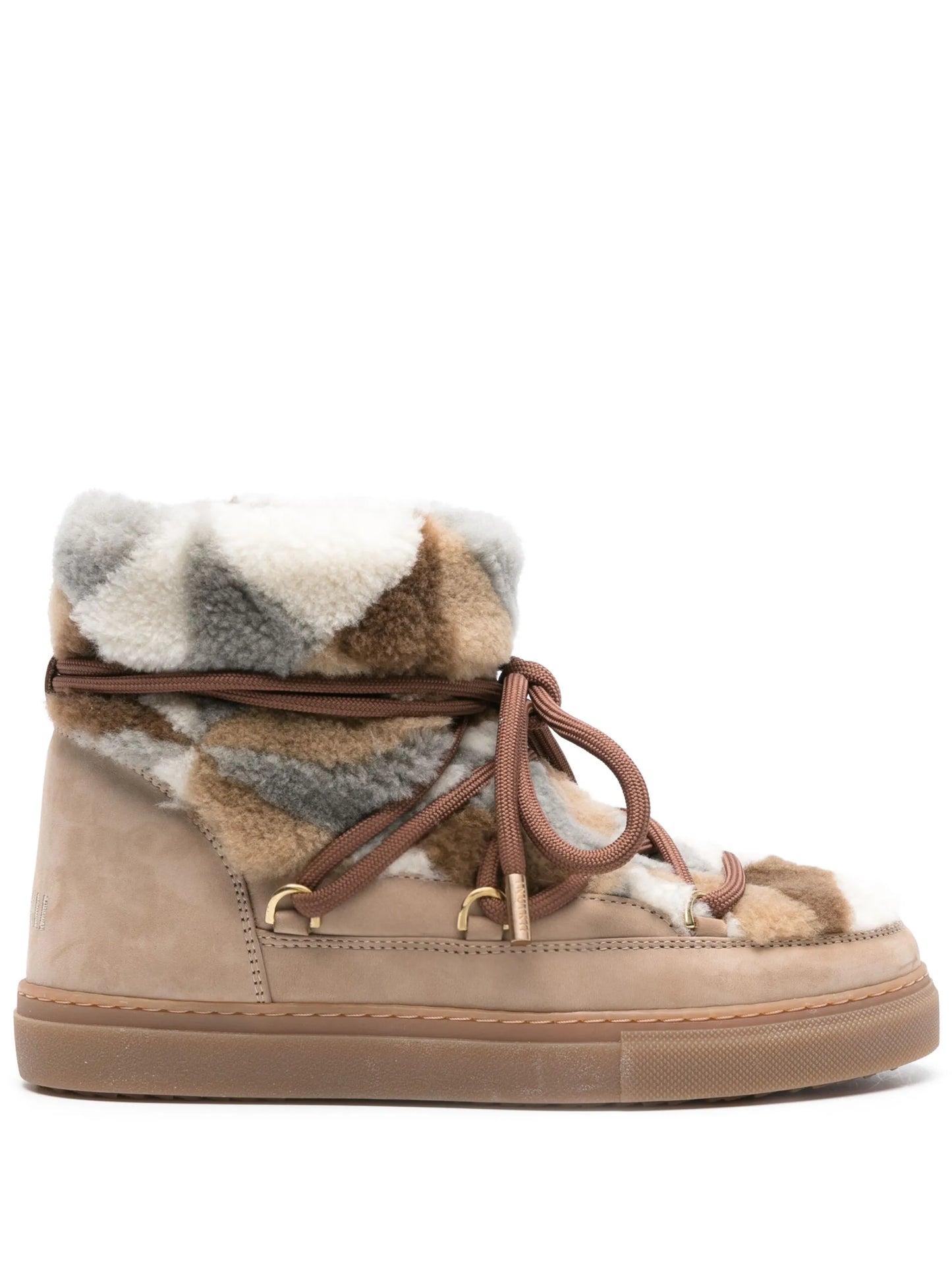 Classic patchwork lace-up boots