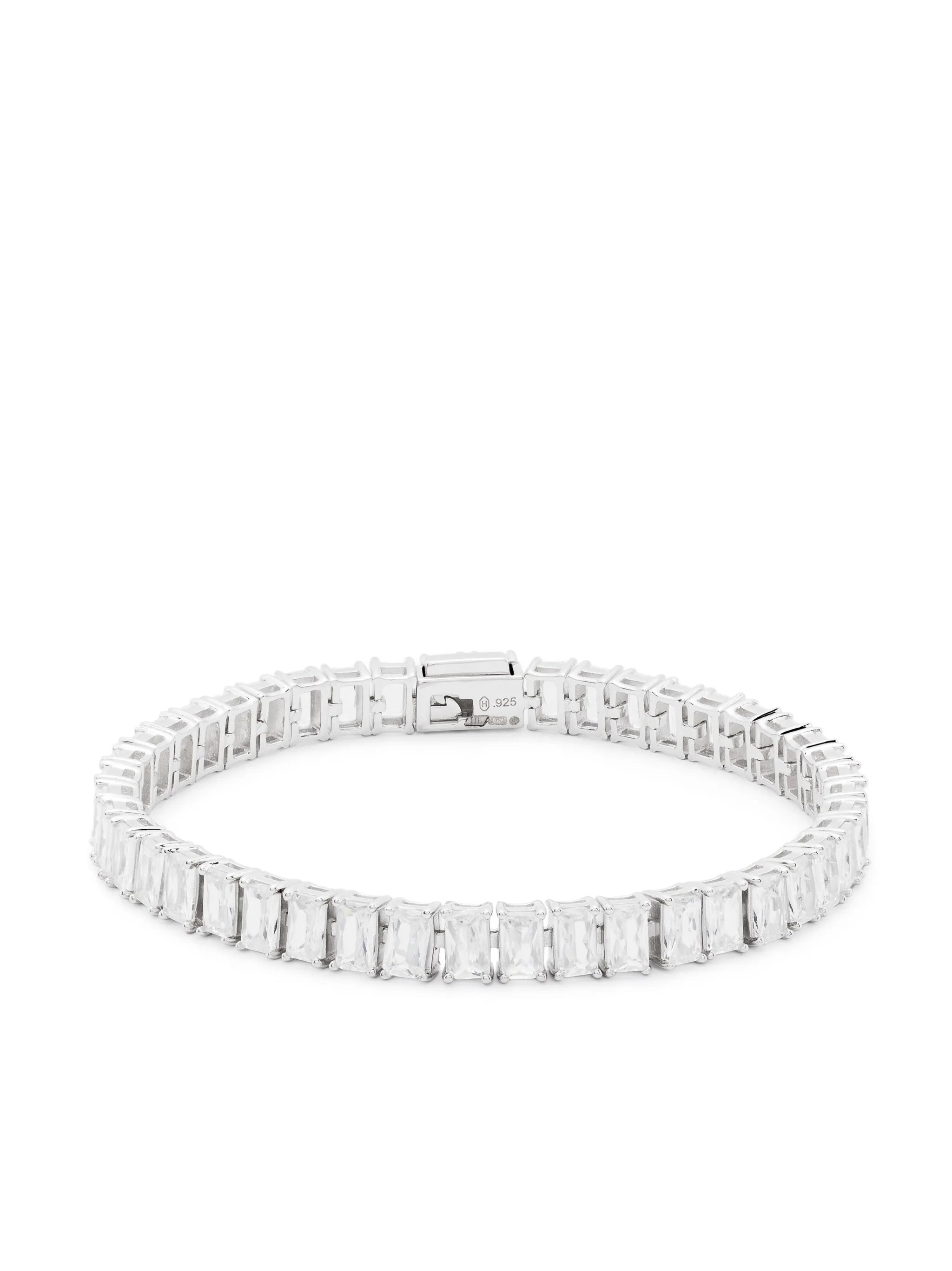 emerald-cut tennis-chain bracelet
