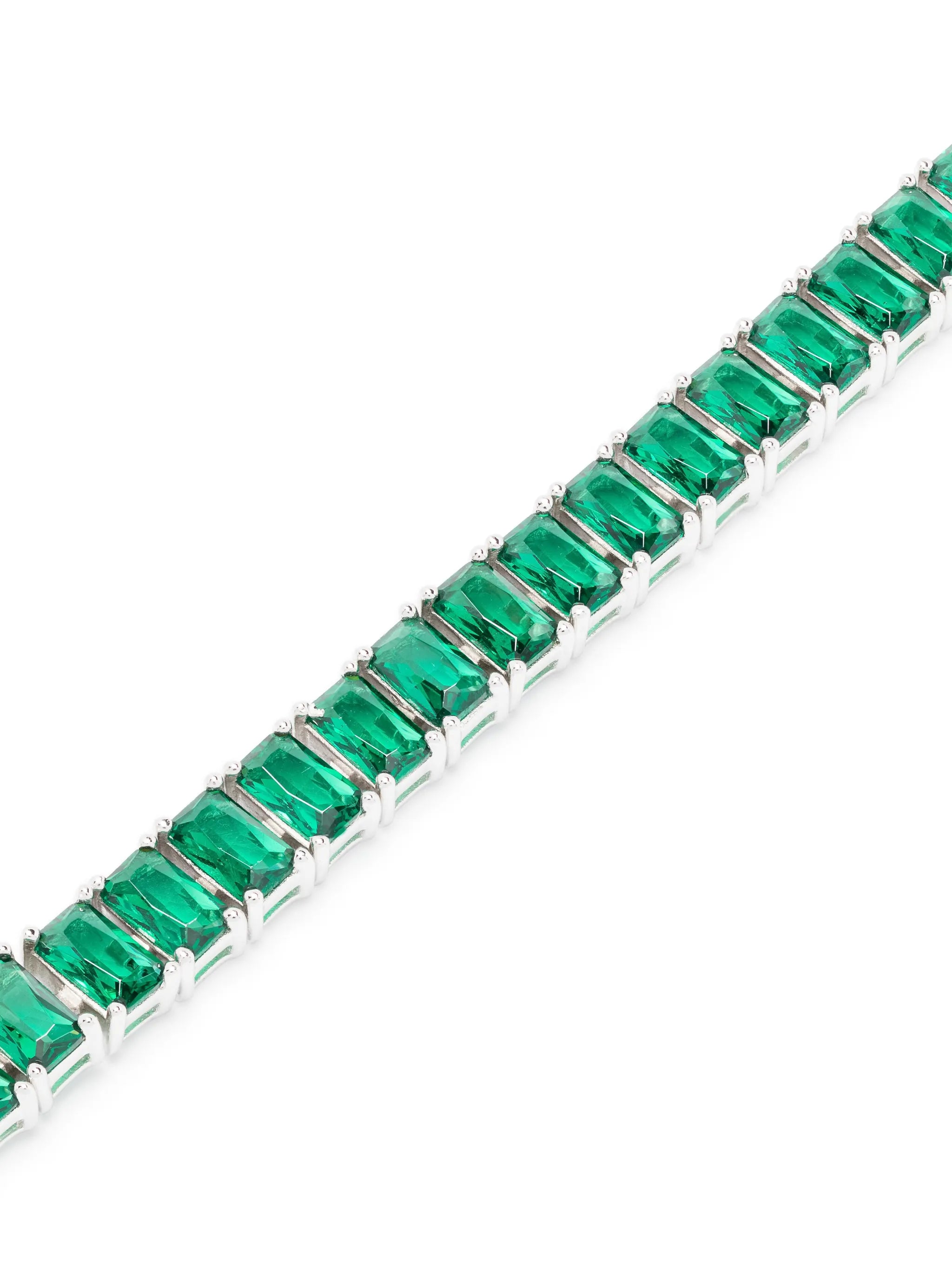 emerald-cut tennis-chain bracelet