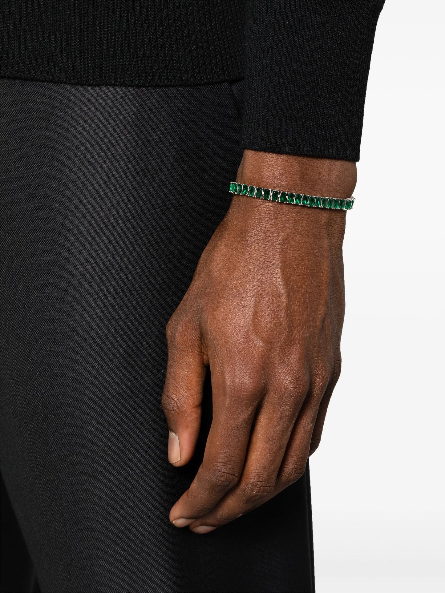 emerald-cut tennis-chain bracelet