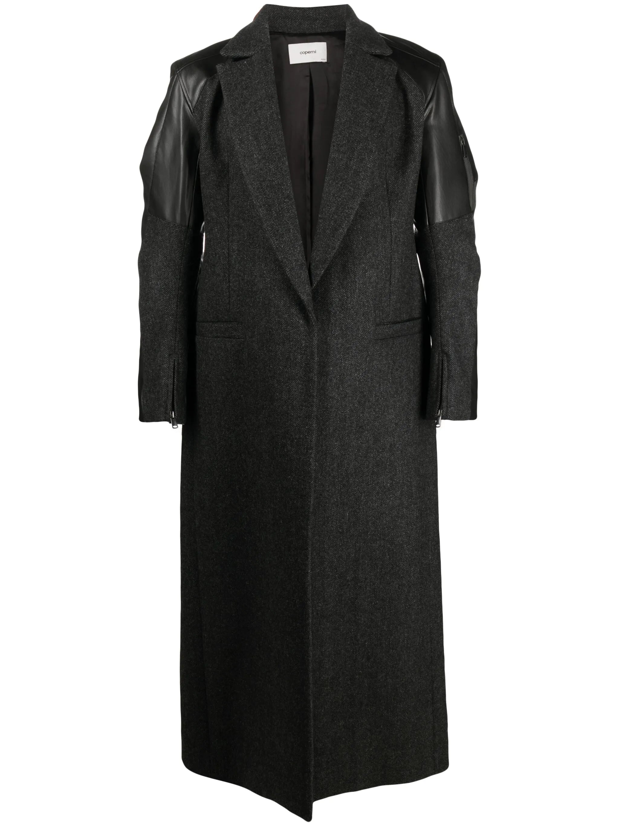Hybrid tailored chevron coat