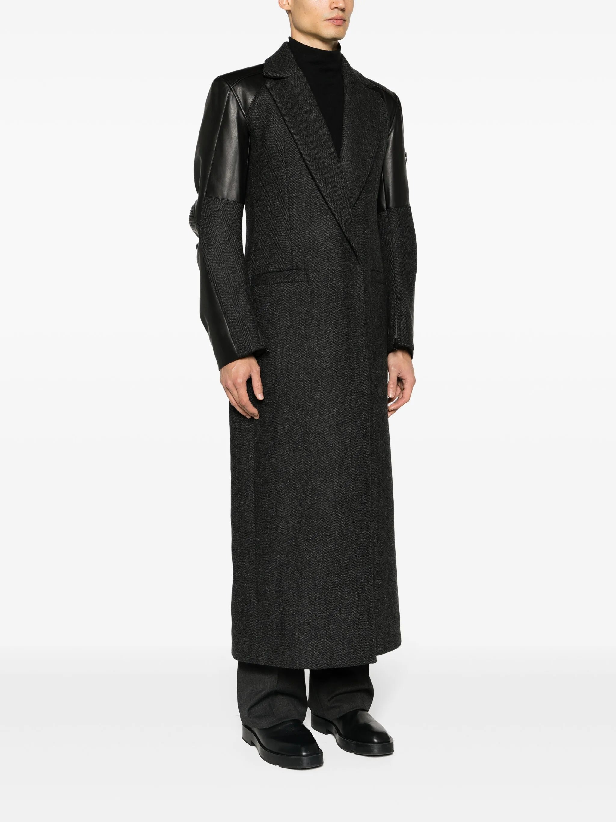 Hybrid tailored chevron coat