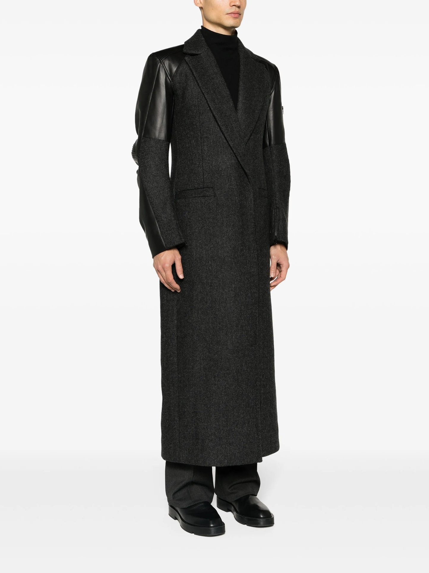 Hybrid tailored chevron coat