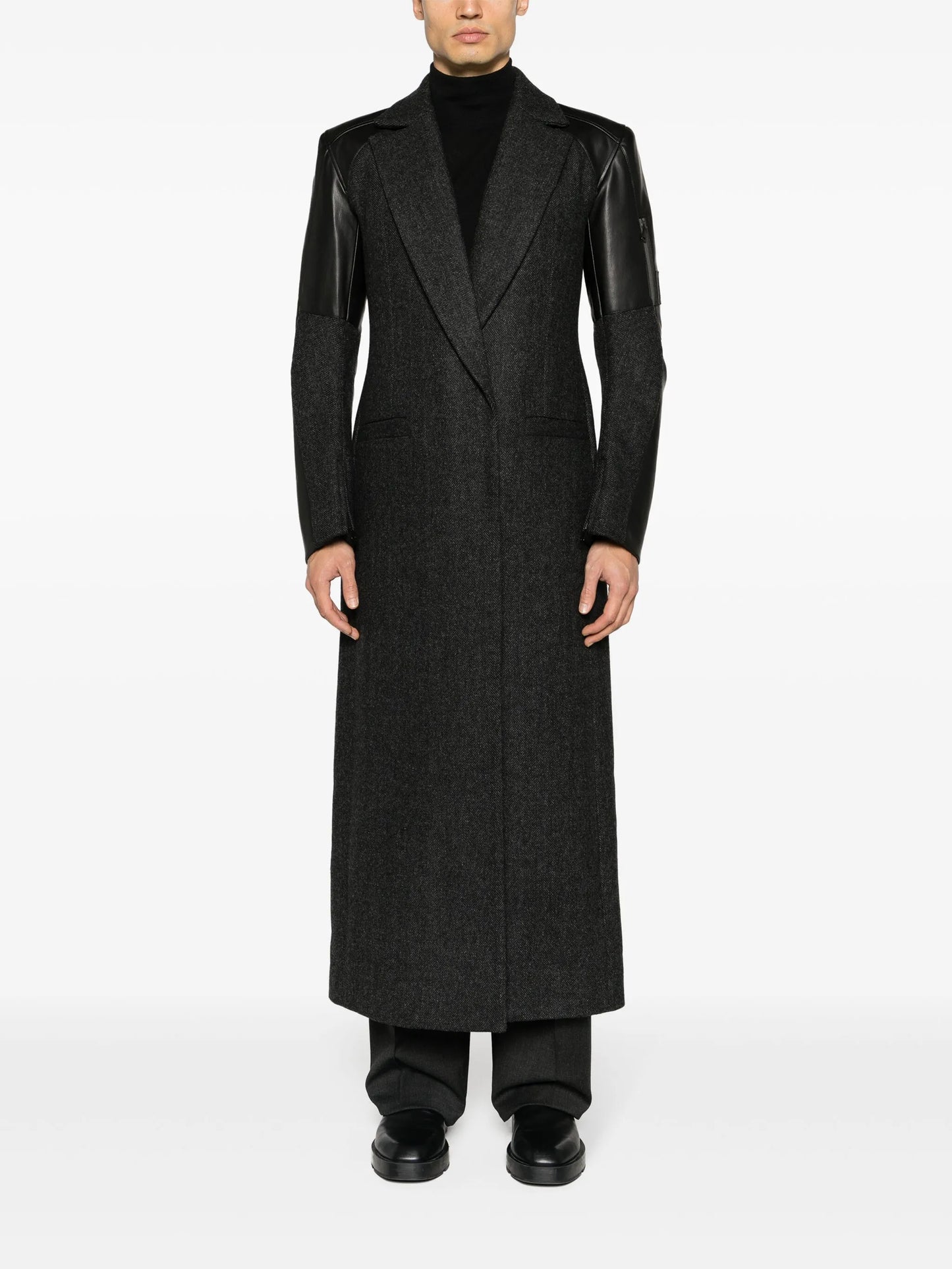 Hybrid tailored chevron coat