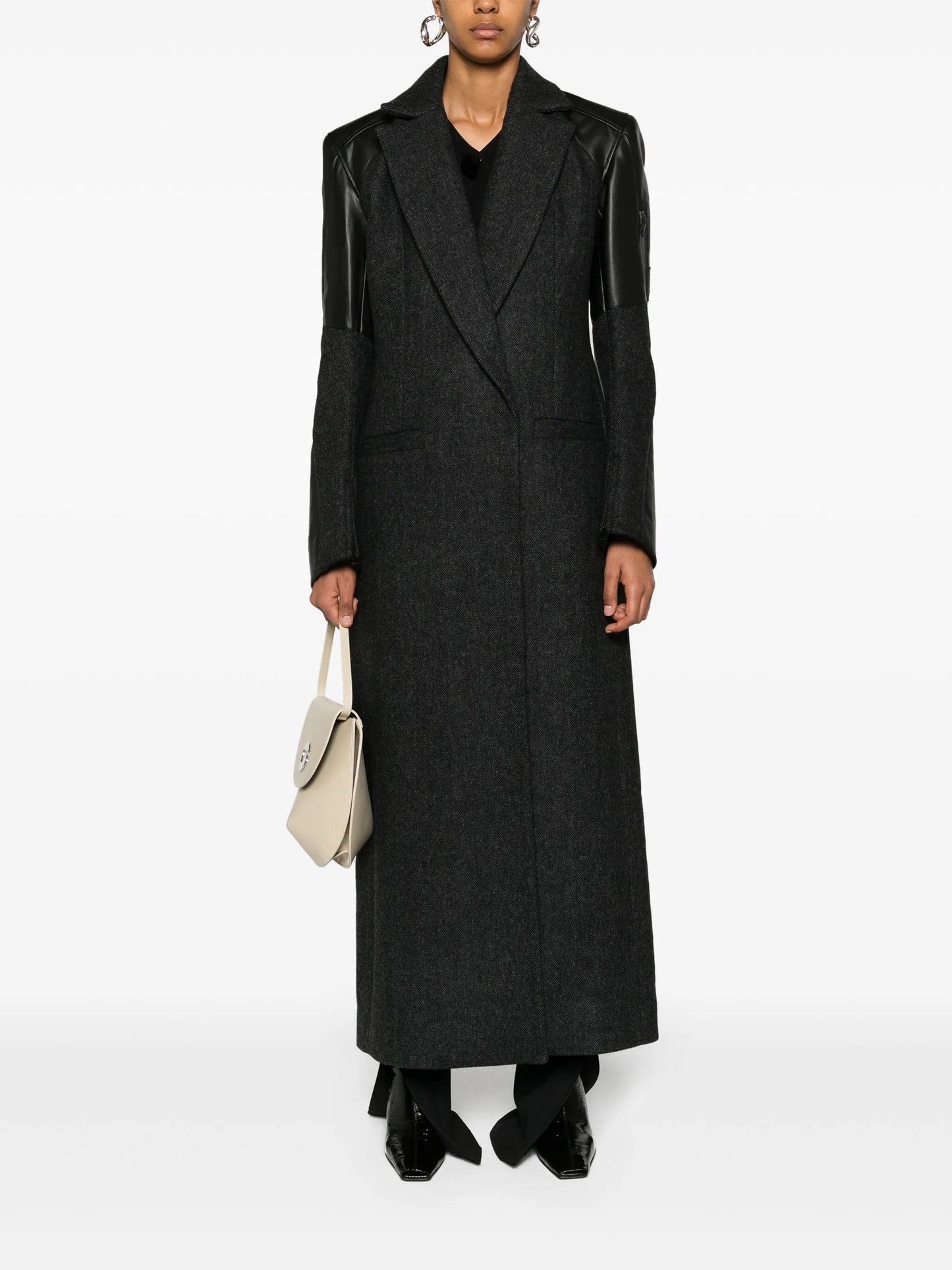 Hybrid tailored chevron coat