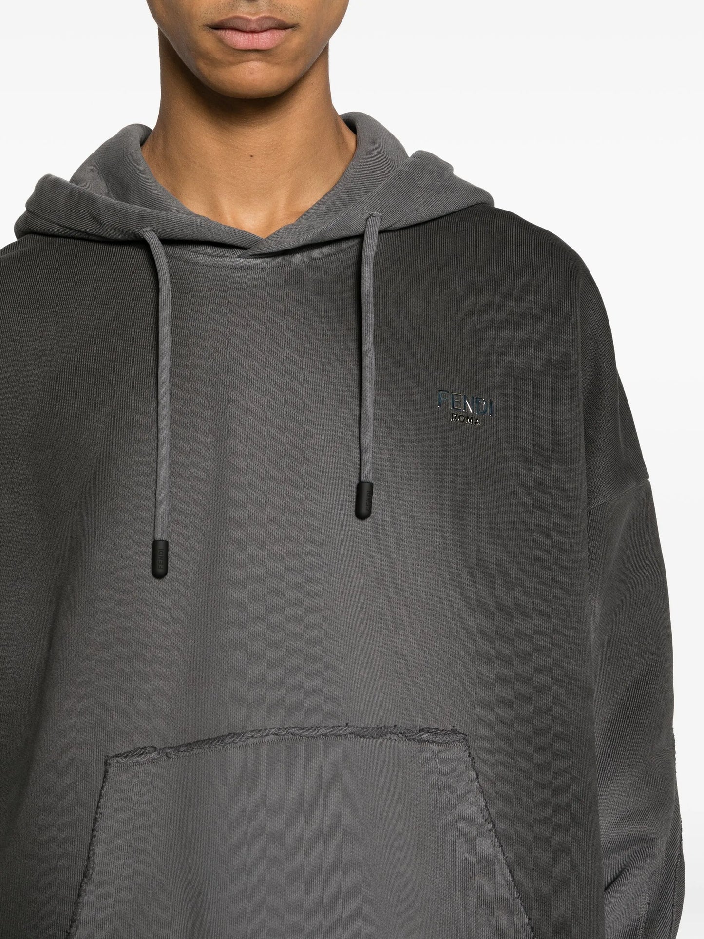 logo-lettering cotton hoodie