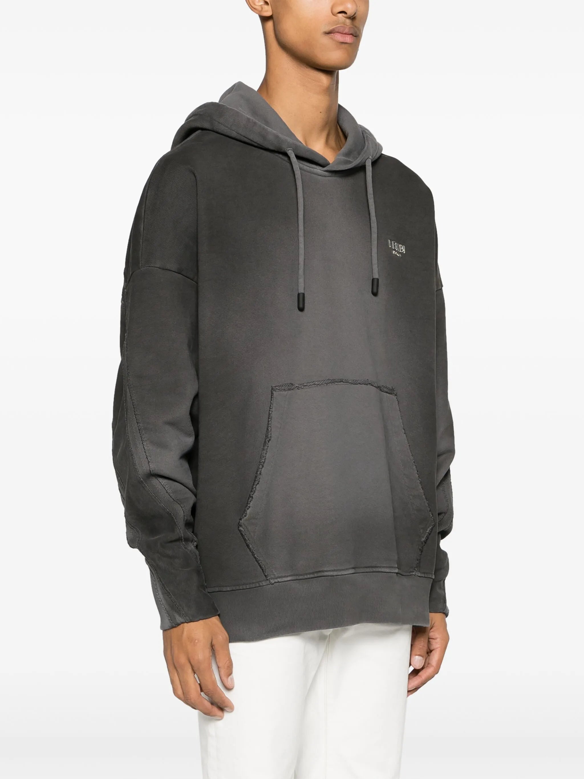 logo-lettering cotton hoodie