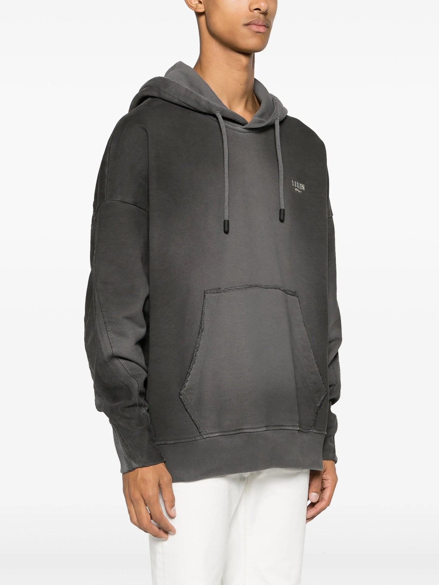 logo-lettering cotton hoodie