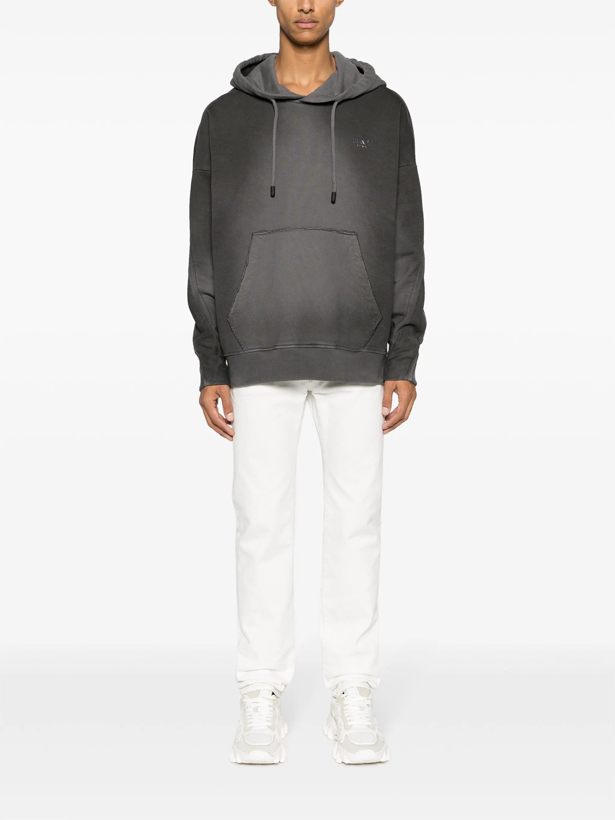 logo-lettering cotton hoodie