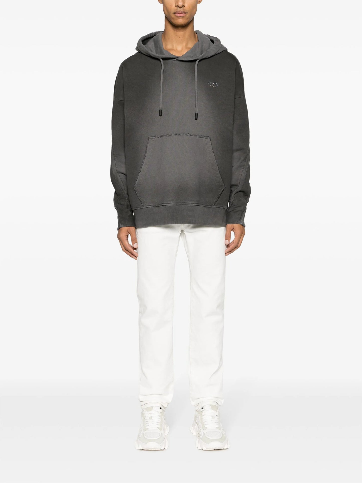 logo-lettering cotton hoodie