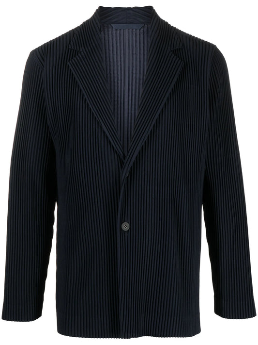 notched-lapels pleated blazer