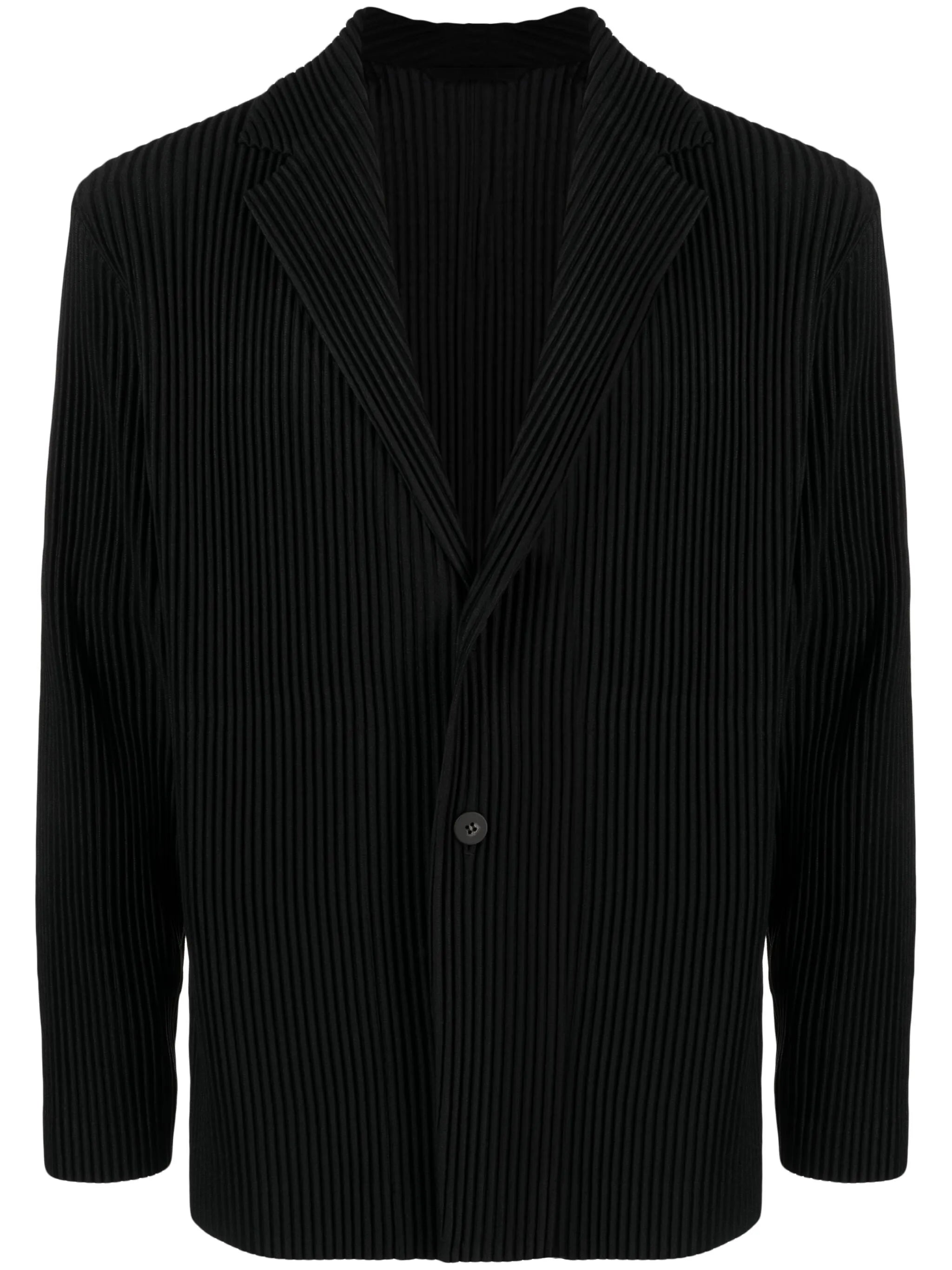 pleated single-breasted blazer