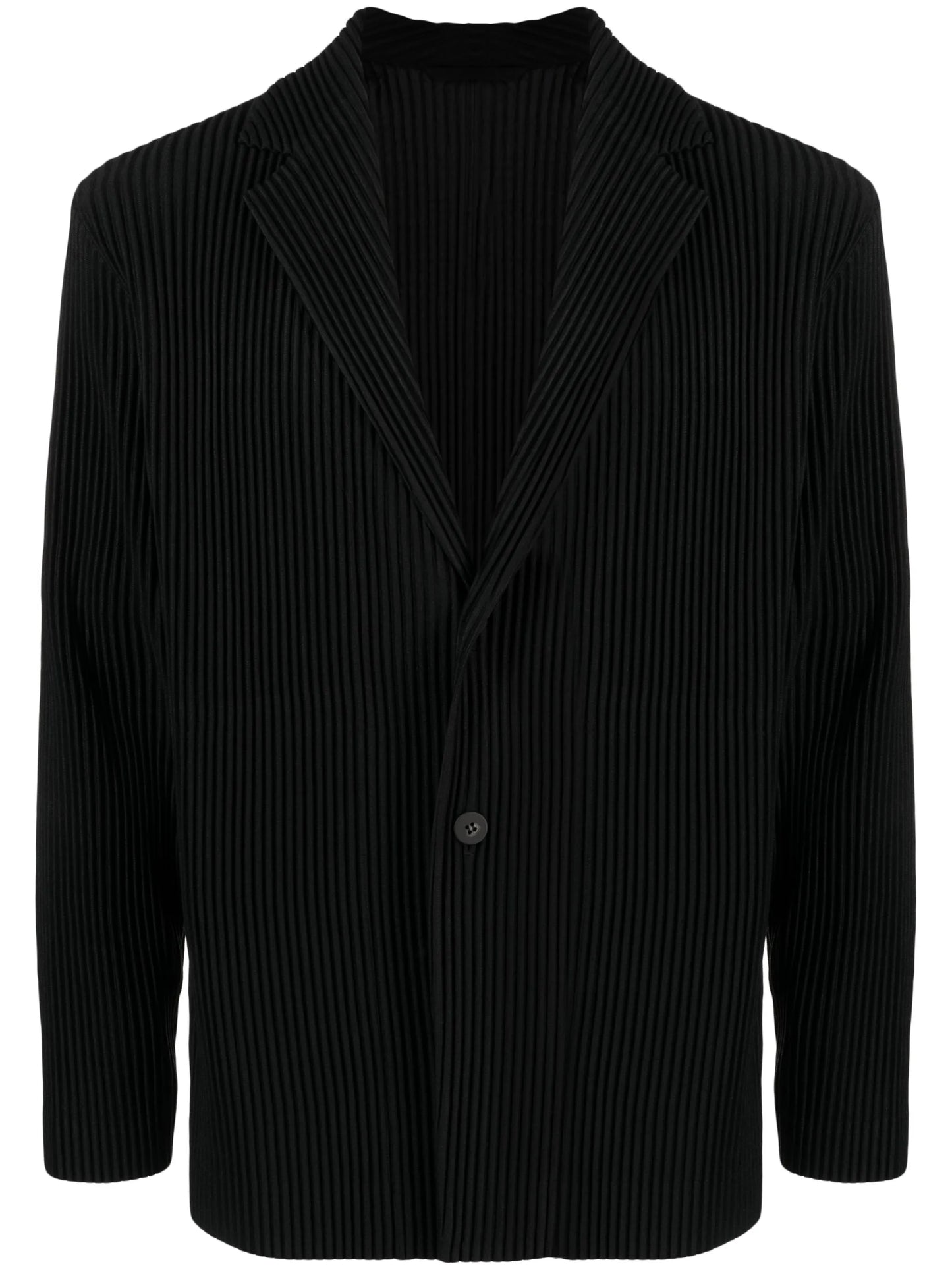 pleated single-breasted blazer