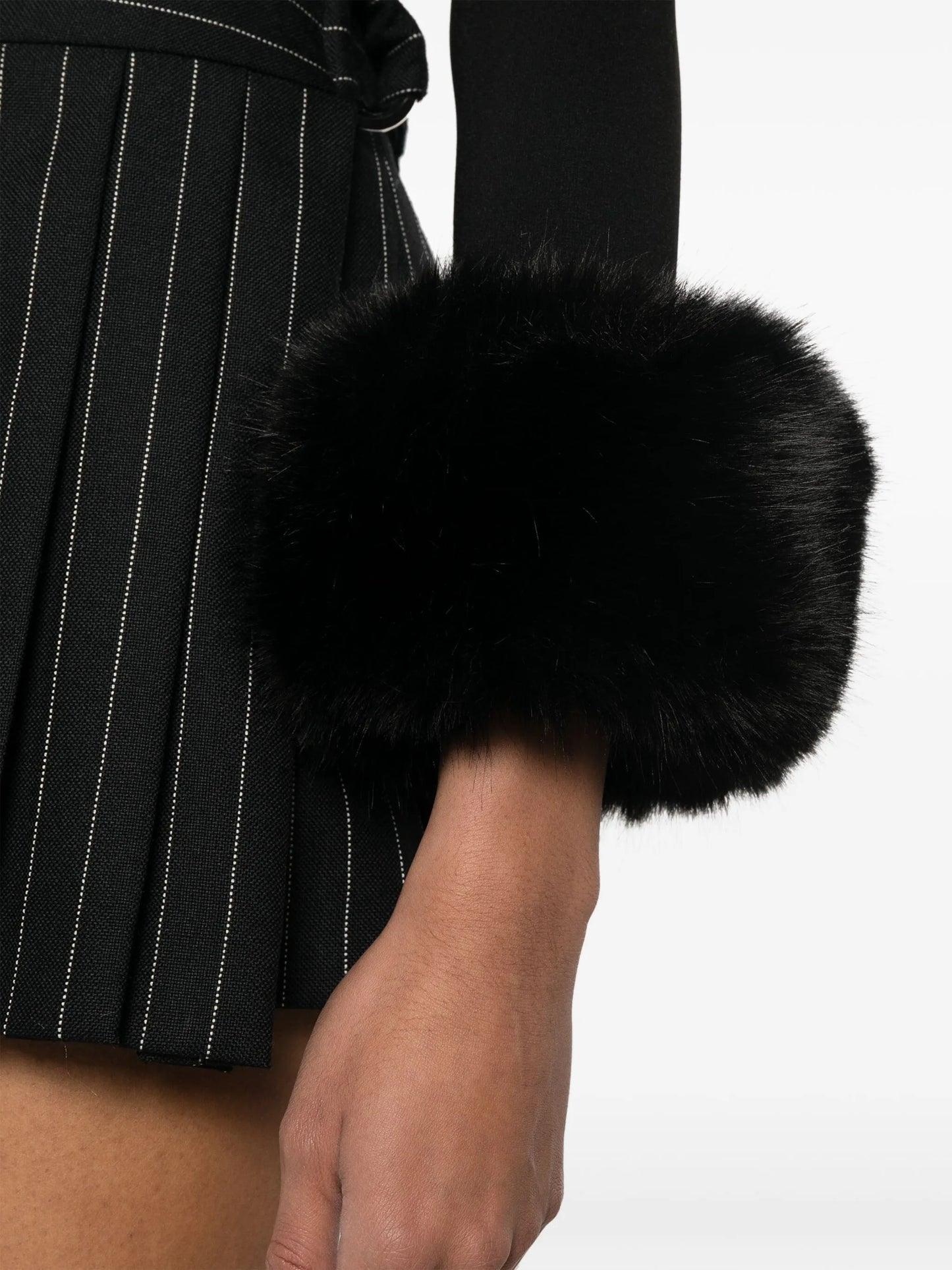 faux-fur detail cropped cardigan
