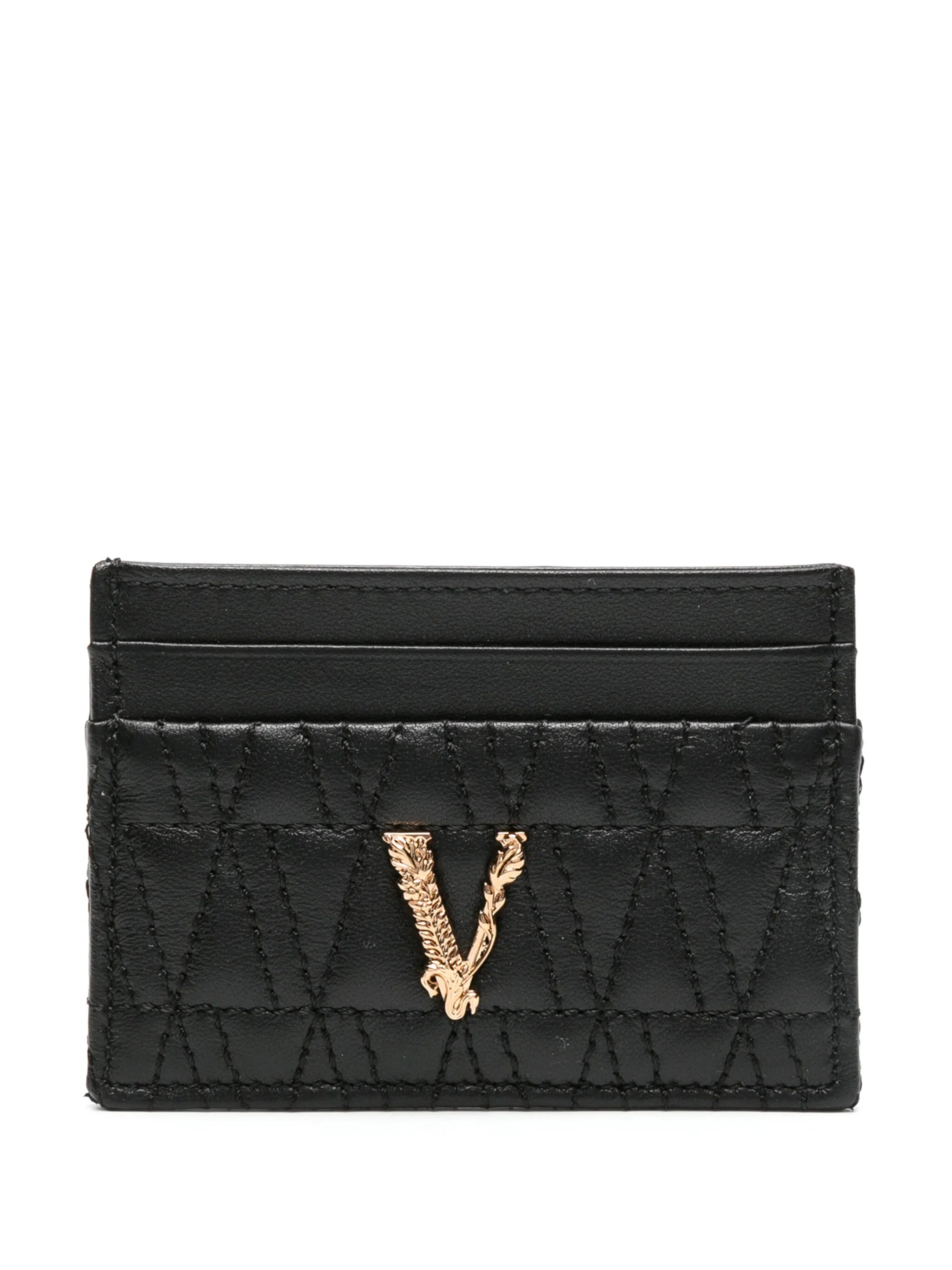 logo-plaque leather card-holder