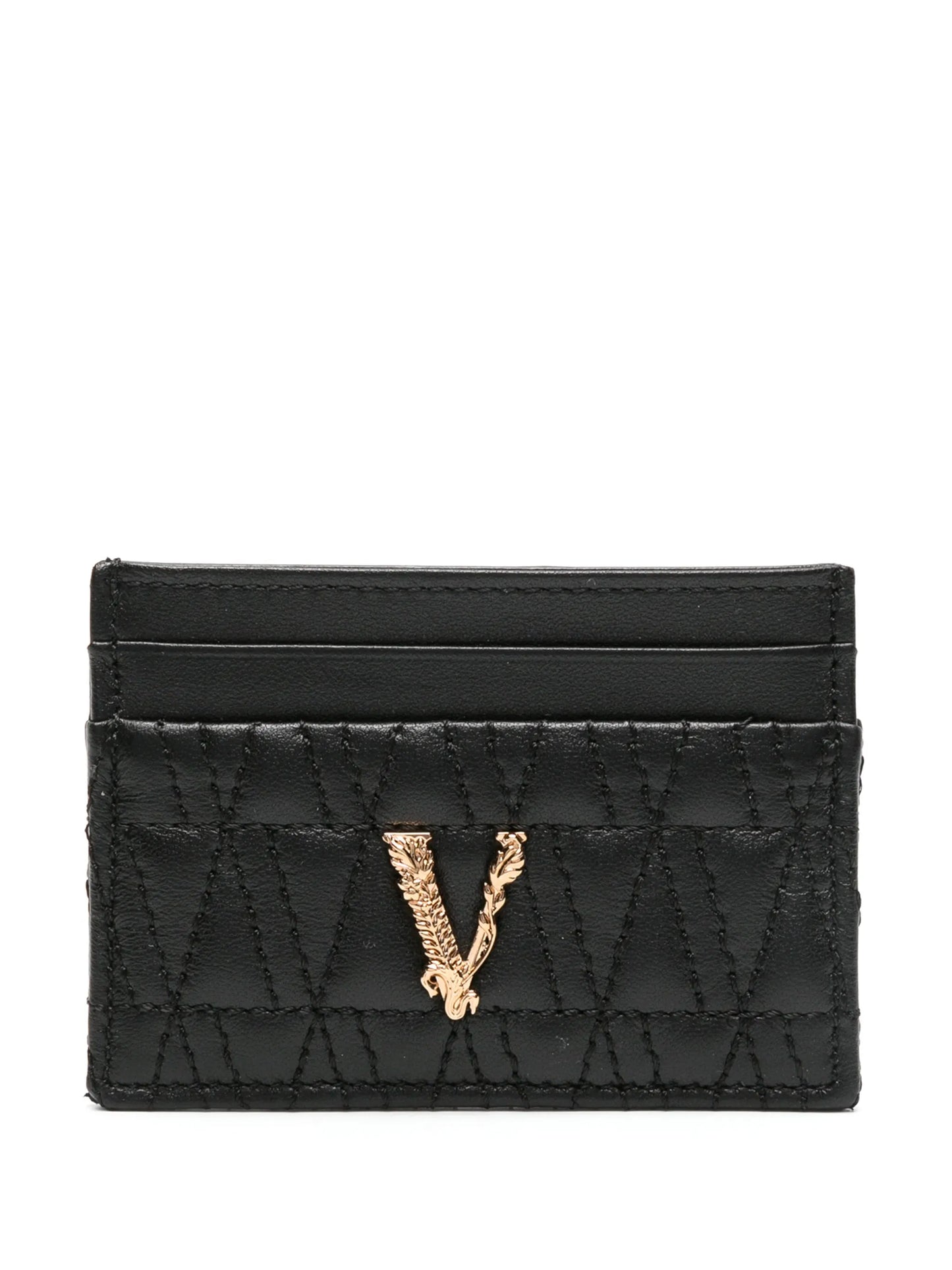 logo-plaque leather card-holder