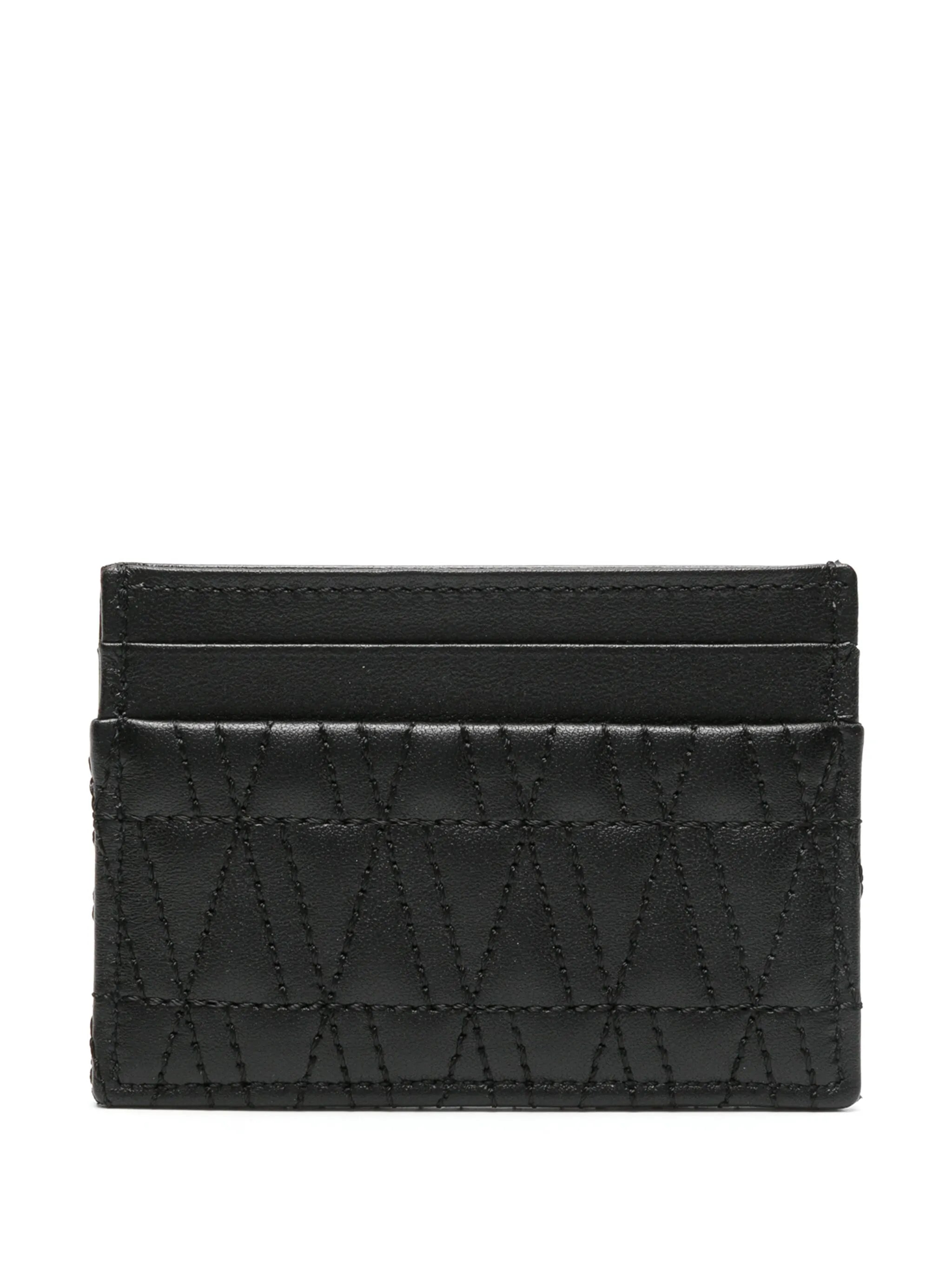 logo-plaque leather card-holder