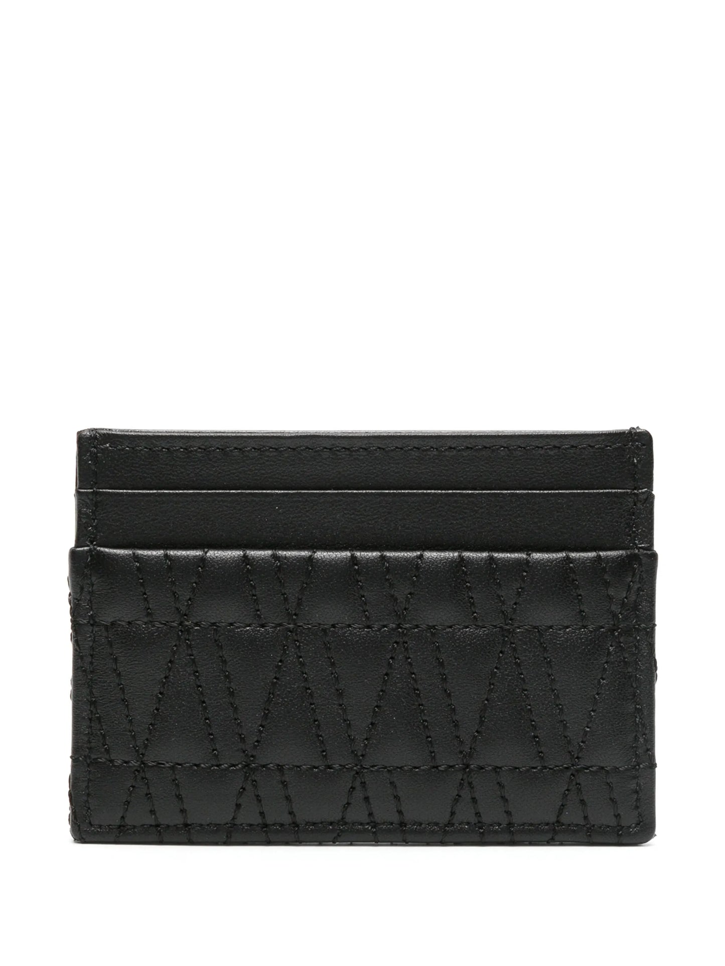 logo-plaque leather card-holder