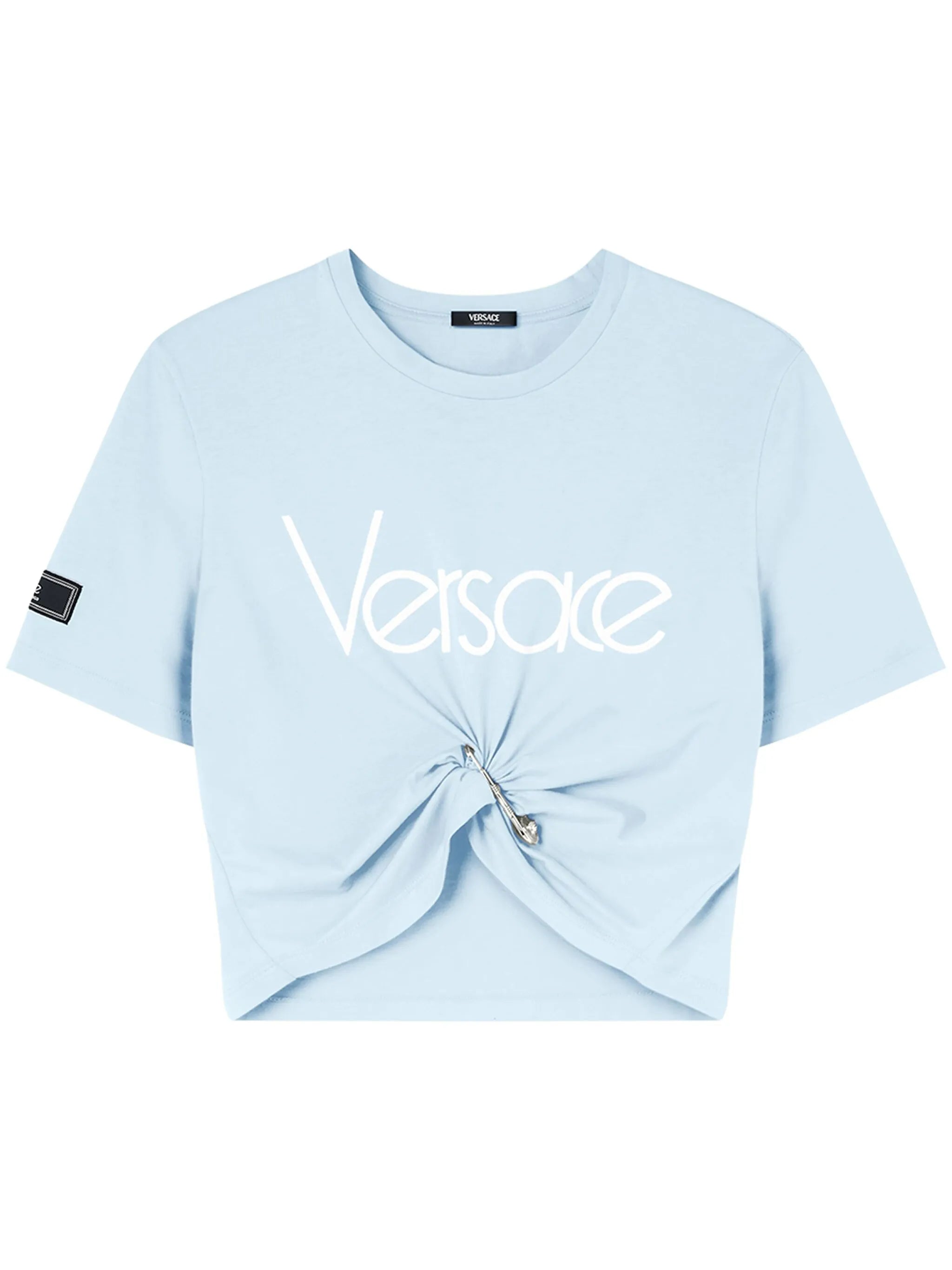 logo-print cropped cotton T-shirt