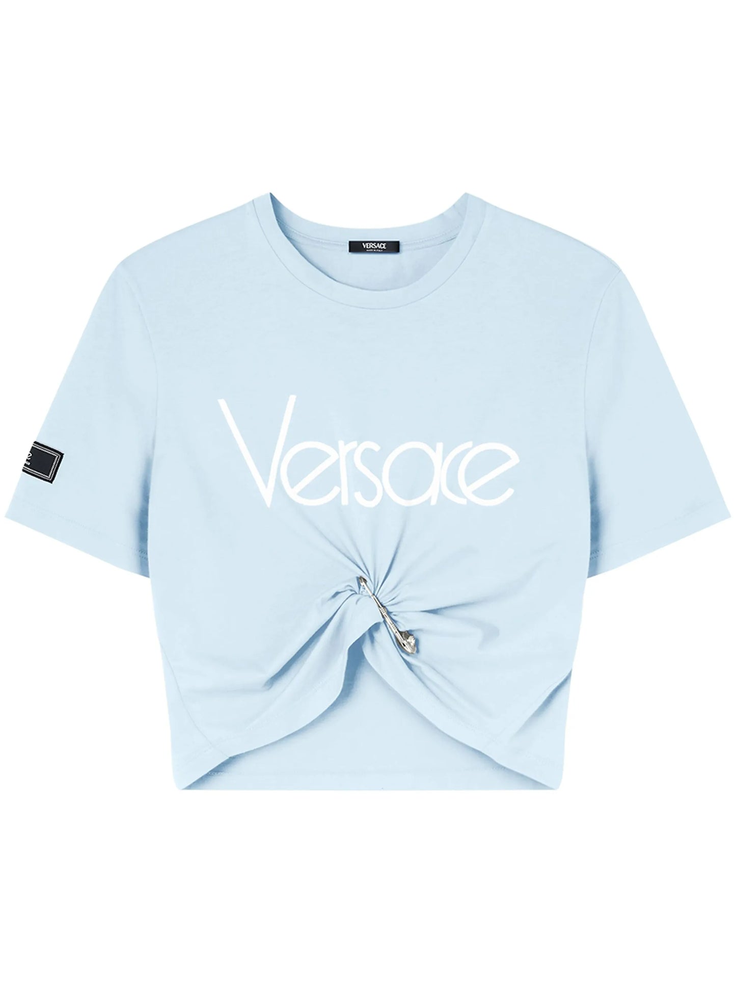 logo-print cropped cotton T-shirt