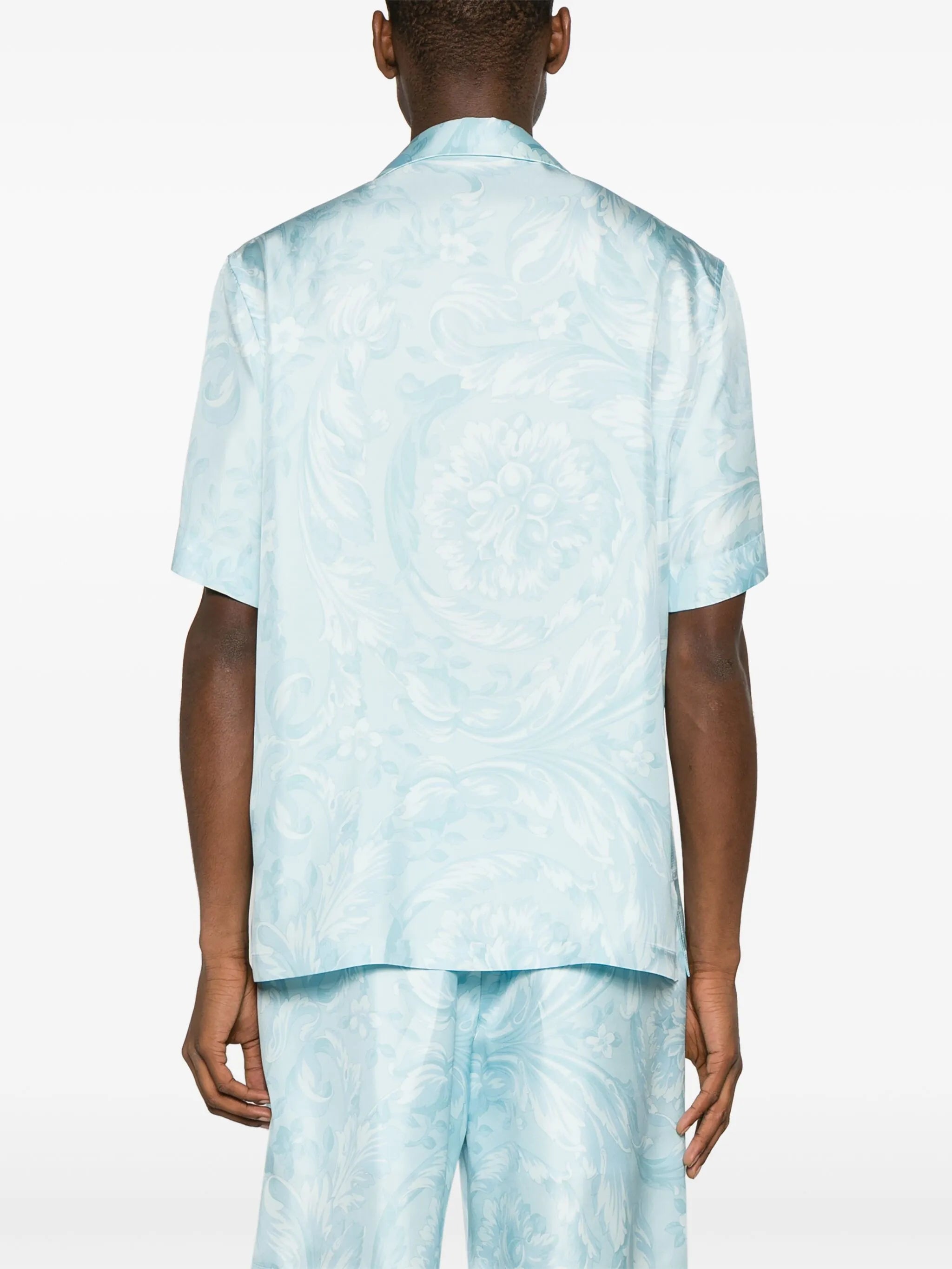 Barocco-print silk shirt