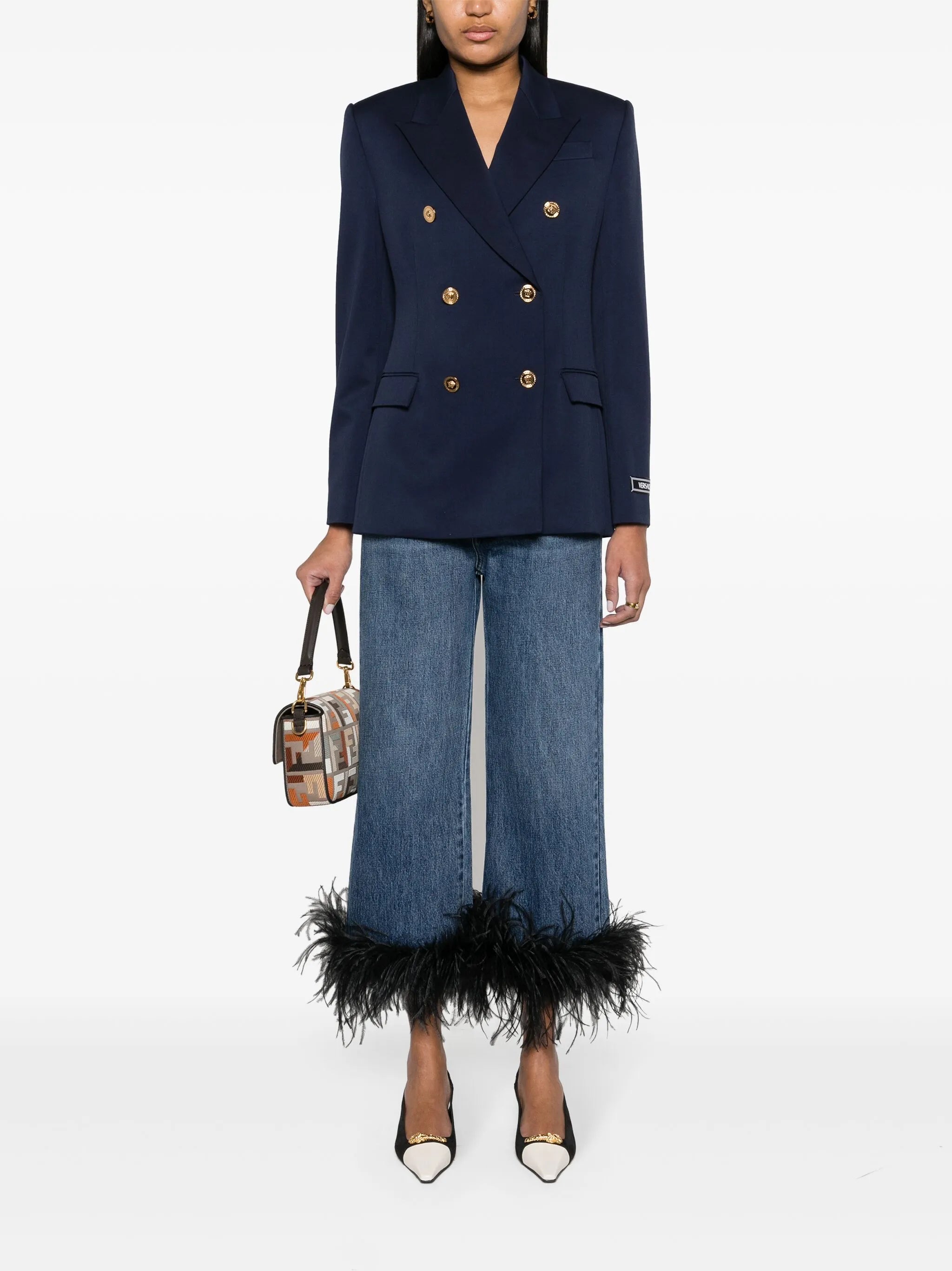 Medusa Head-buttons wool blazer